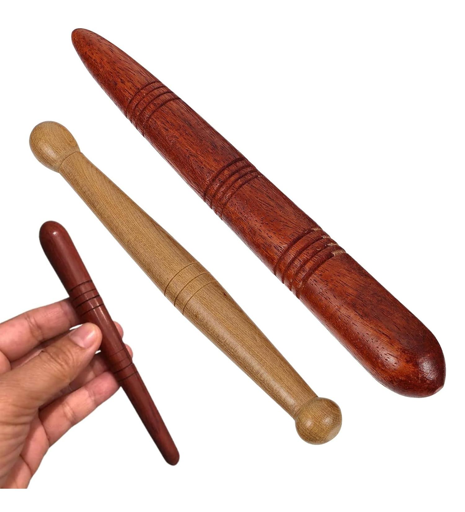 Natural Wooden Massage Tab Set - 2 Piece Fascia & Trigger Point Massage Device for Legs & Neck - Buy Online on GoSupps.com