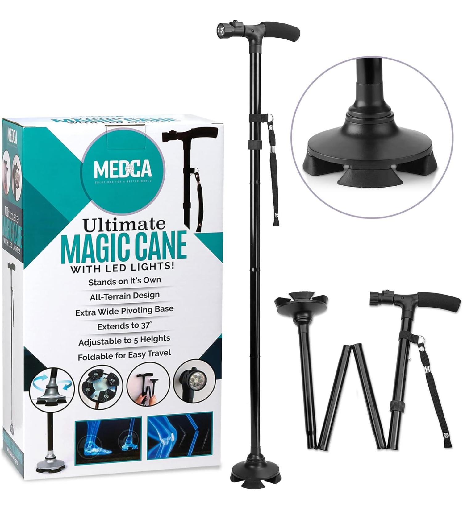 MEDca Folding Cane with Led Light for Men and Women - 37 Inches - Buy Online on GoSupps.com
