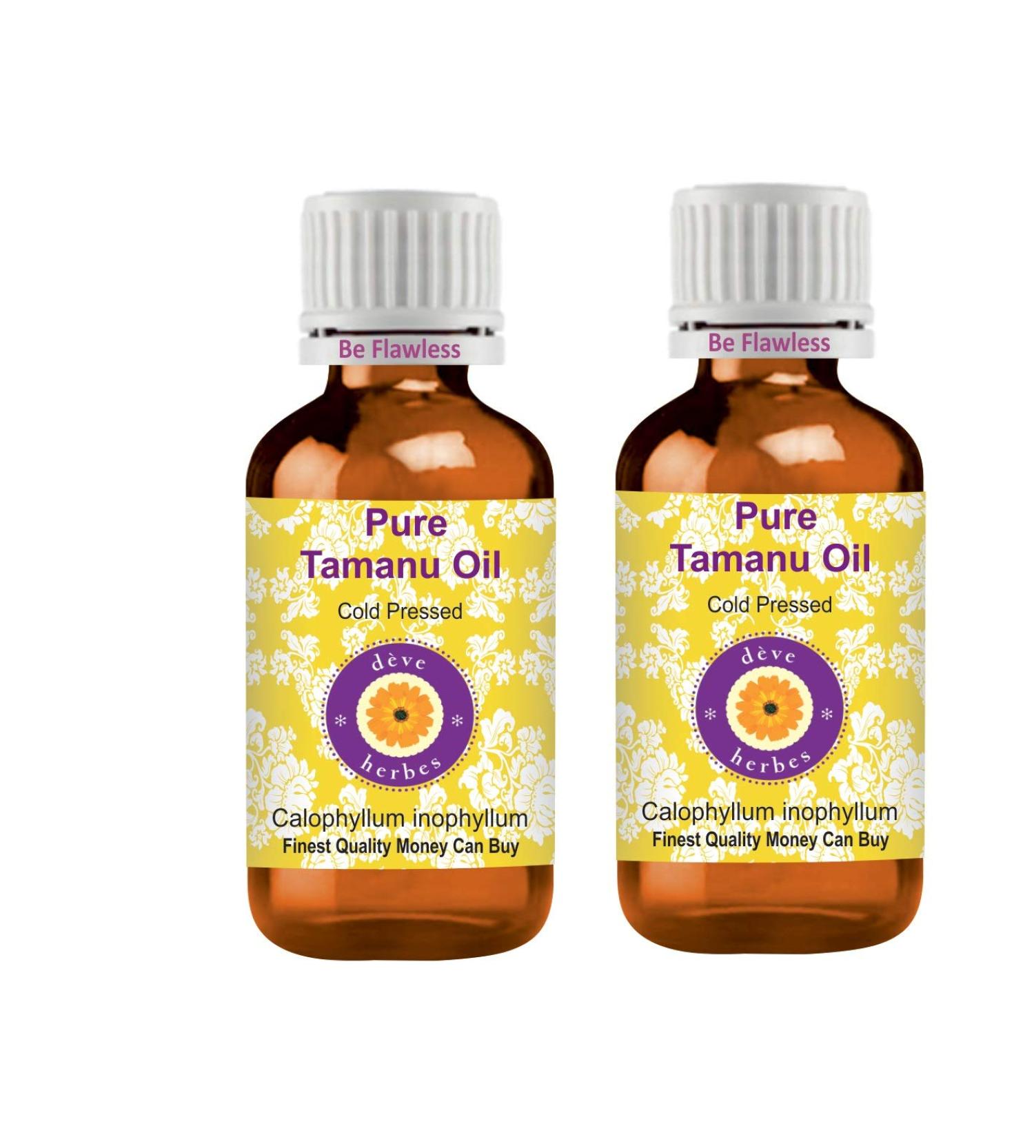 Deve Herbes Pure Tamanu Oil calophyllum inophyllum 100 Natural Therapeutic Grade Cold Pressed for Personal Care Pack of Two 100ml X 2 6 oz - Buy Online on GoSupps.com