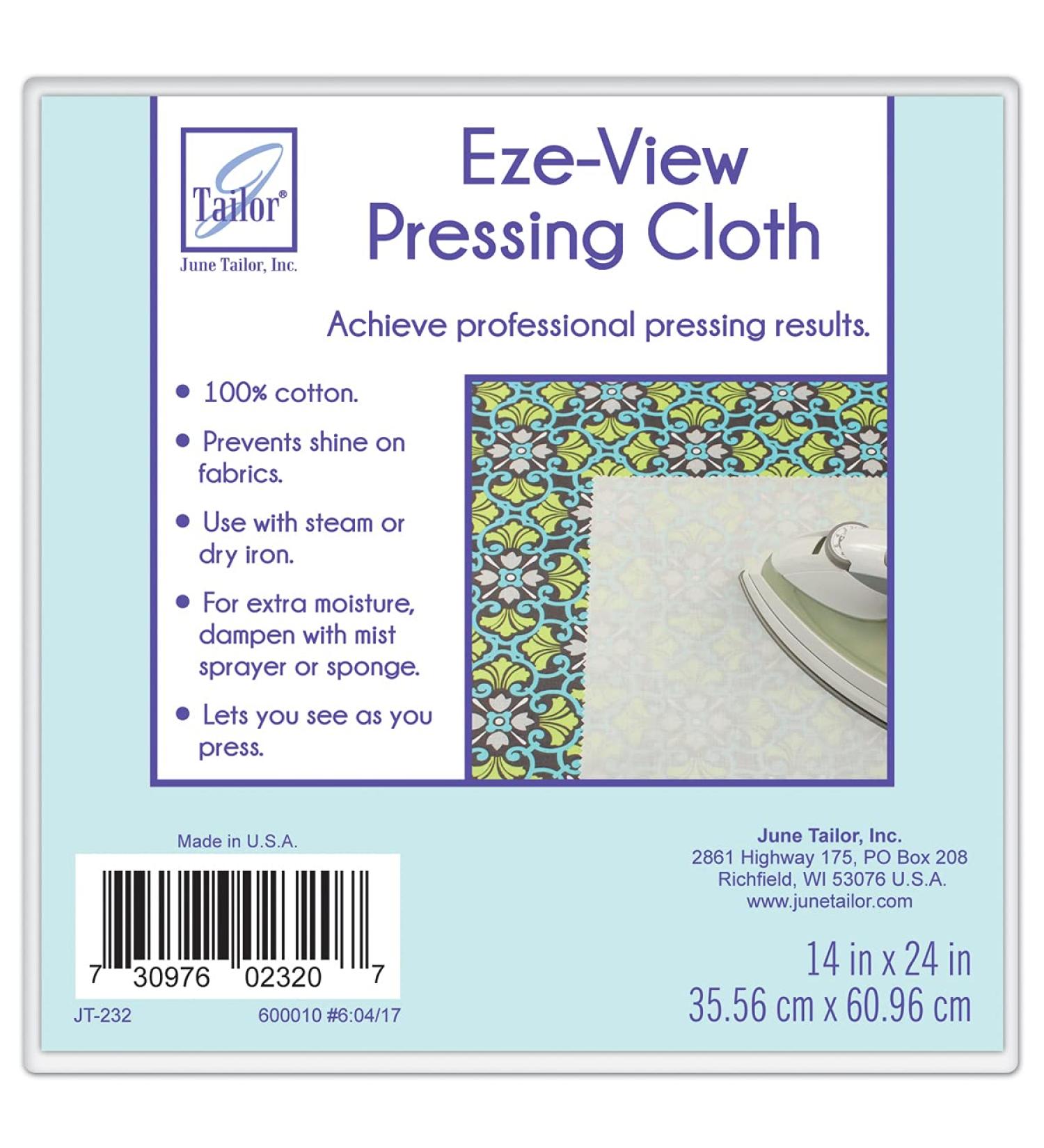 June Tailor Eze-View 24-by-14-Inch 100% Cotton Press Cloth White