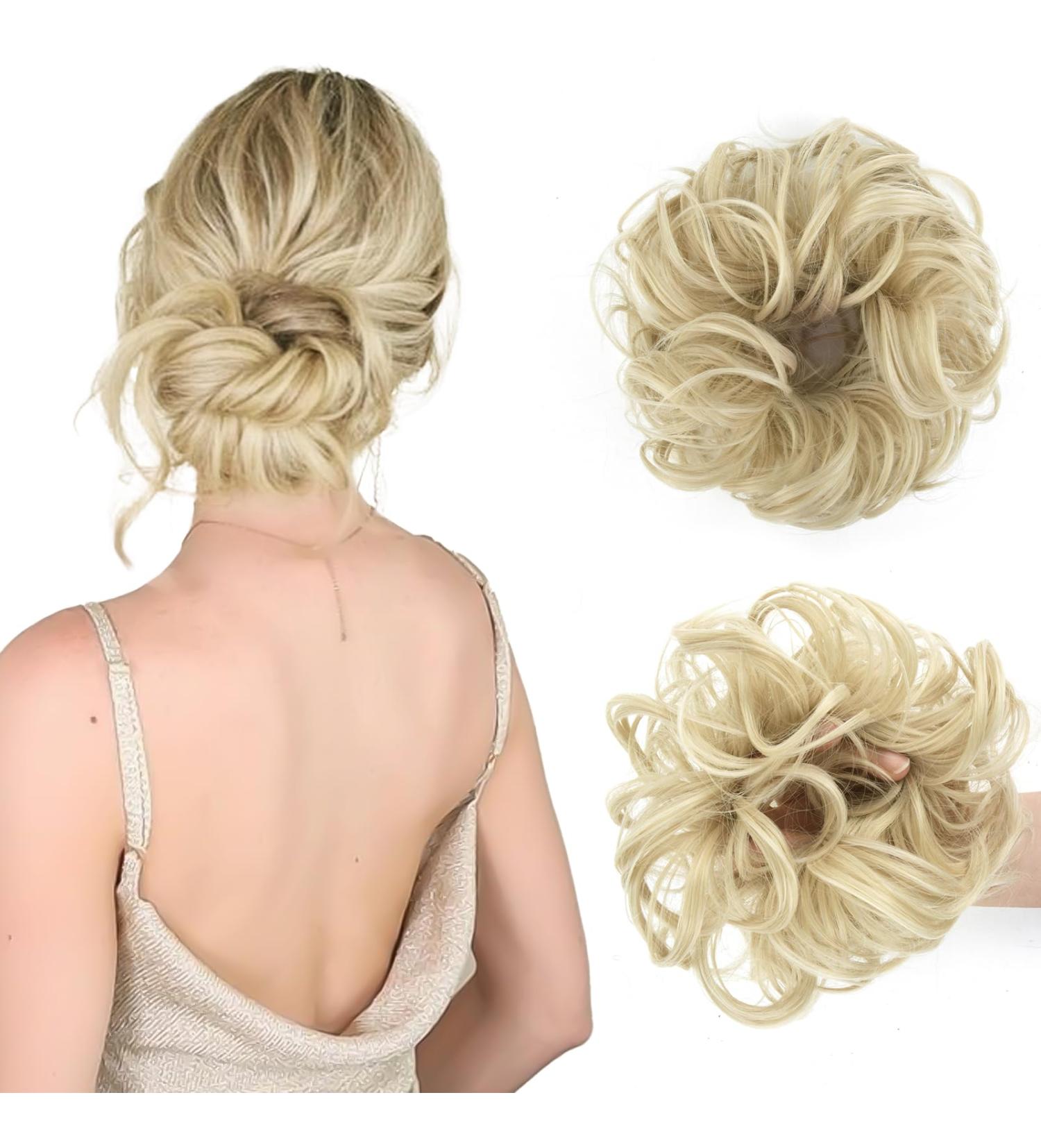 Vlasy Messy Bun Hair Piece 35g 101# | Curly Wavy Scrunchies Extensions for Women | Synthetic Chignons Updo Accessory for Girls - Buy Online on GoSupps.com