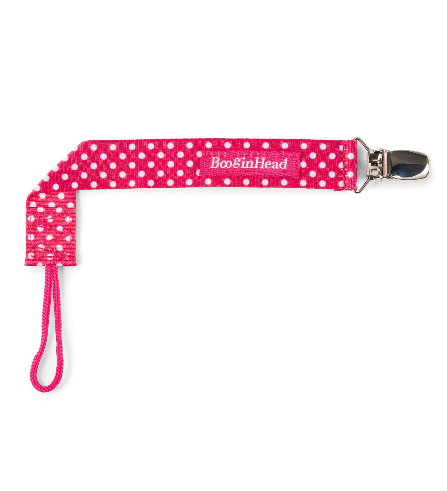 Booginhead PaciGrip Baby Schnullerkette - Pink Gepunktet - Schnullerhalter Ohne Schnuller | International Shipping Available - Buy Online on GoSupps.com