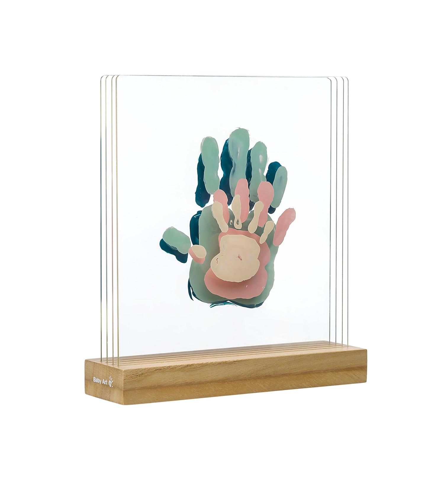 Baby Art Family Prints Design Photo Frame - Handprint & Footprint Wood Frame for Family Memories Acrylic Color 20x21.6x6 cm - Buy Online on GoSupps.com