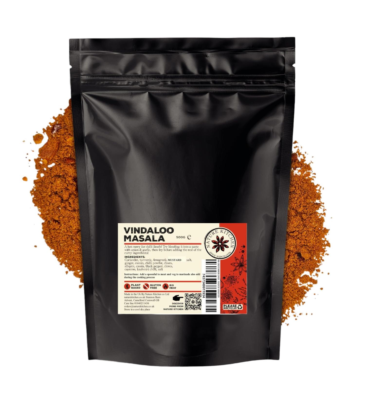 Nature Kitchen Vindaloo Masala (Hot) 500G - Gluten-Free & Vegan Seasoning Spices for Everyday Cooking - Ideal for Marinades, Sauces, Frying, Baking & Grilling - Buy Online on GoSupps.com