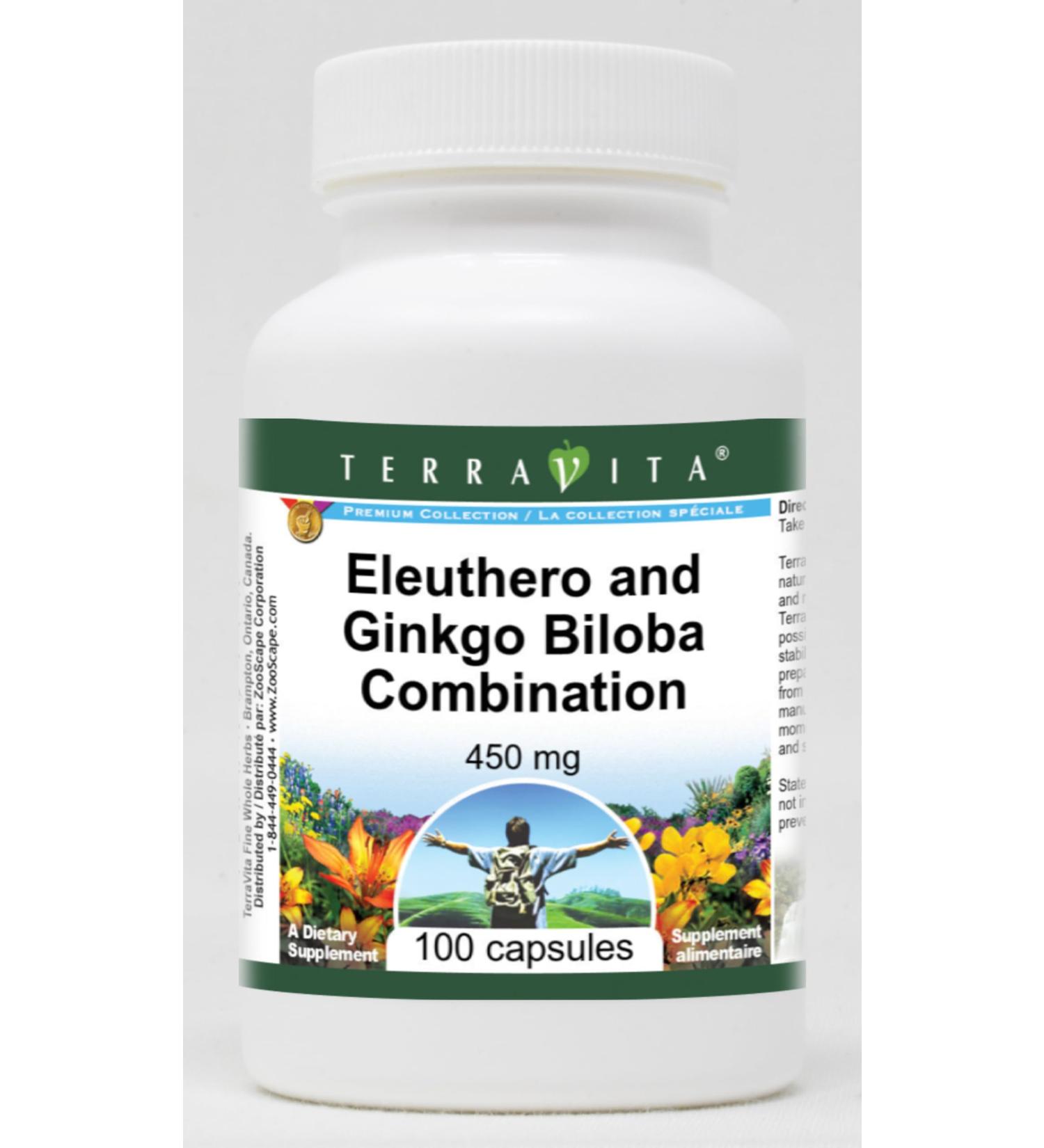 Eleuthero and Ginkgo Biloba Combination - 450 mg (100 Capsules ZIN: 516387) - 3 Pack - Buy Online on GoSupps.com