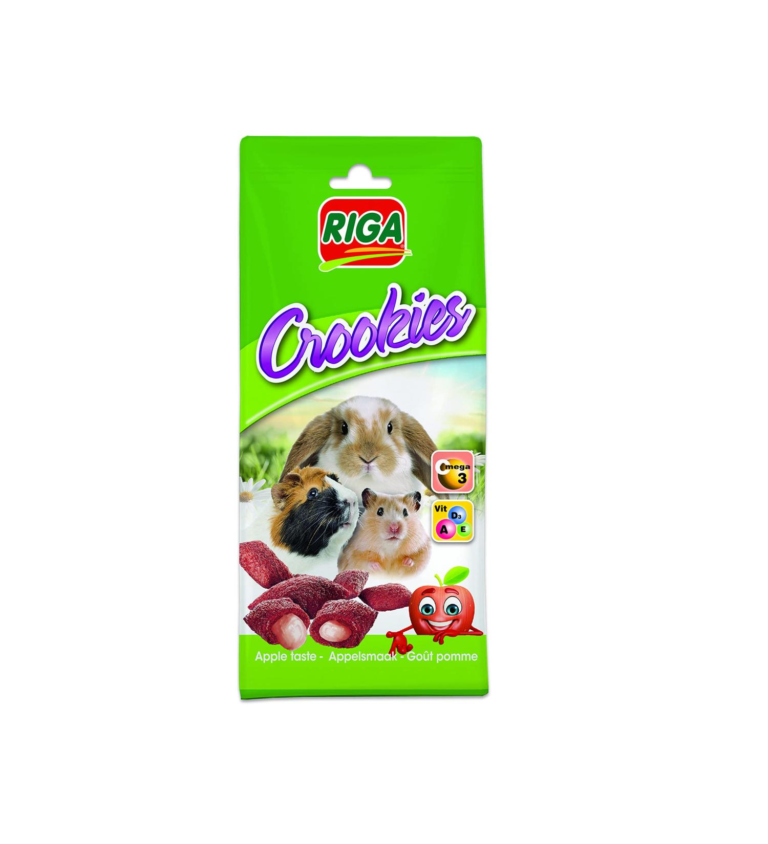 Riga - Apple Crookies - Crispy Cookies for Dwarf Rabbits Guinea Pigs and Small Rodents - Rich in Vitamins and Omega 3-50g - Buy Online on GoSupps.com