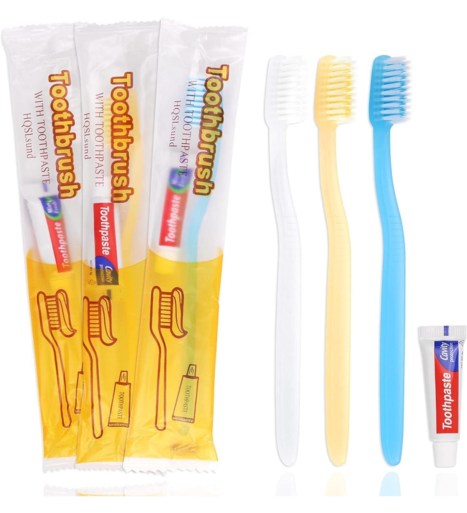 Buy Disposable Toothbrushes with Toothpaste - 30 Pack in 3 Colors | Ideal for Travel & Hotels - Buy Online on GoSupps.com