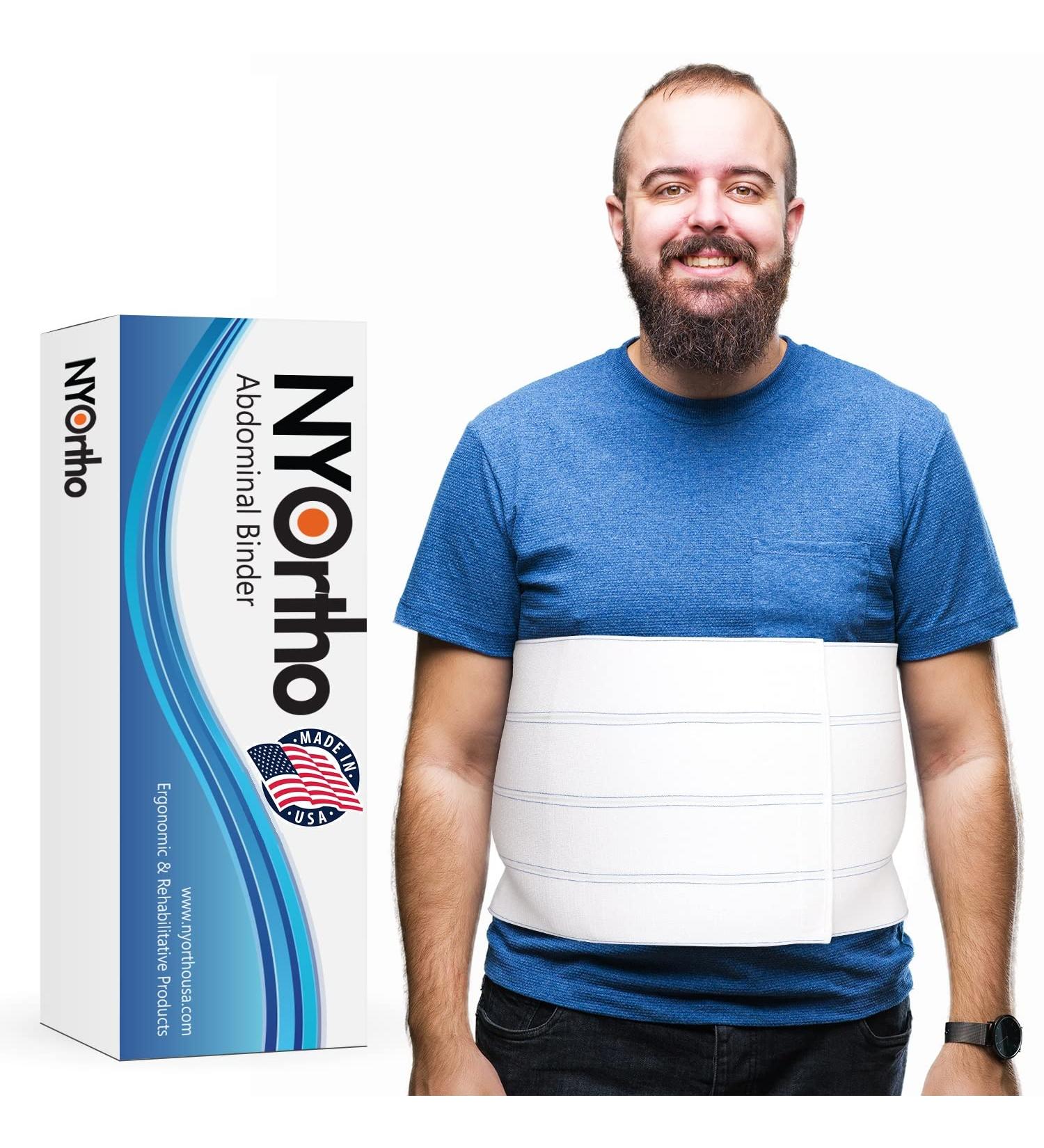 NYOrtho Bariatric Abdominal Binder - 12-Inch Wide Compression Wrap for Plus-Size Men and Women - Post-Surgery Stomach Garment for Hernia, C-Section, Natural Birth - 4 Panel Design - 12 High - 45-60 Inch - Buy Online on GoSupps.com