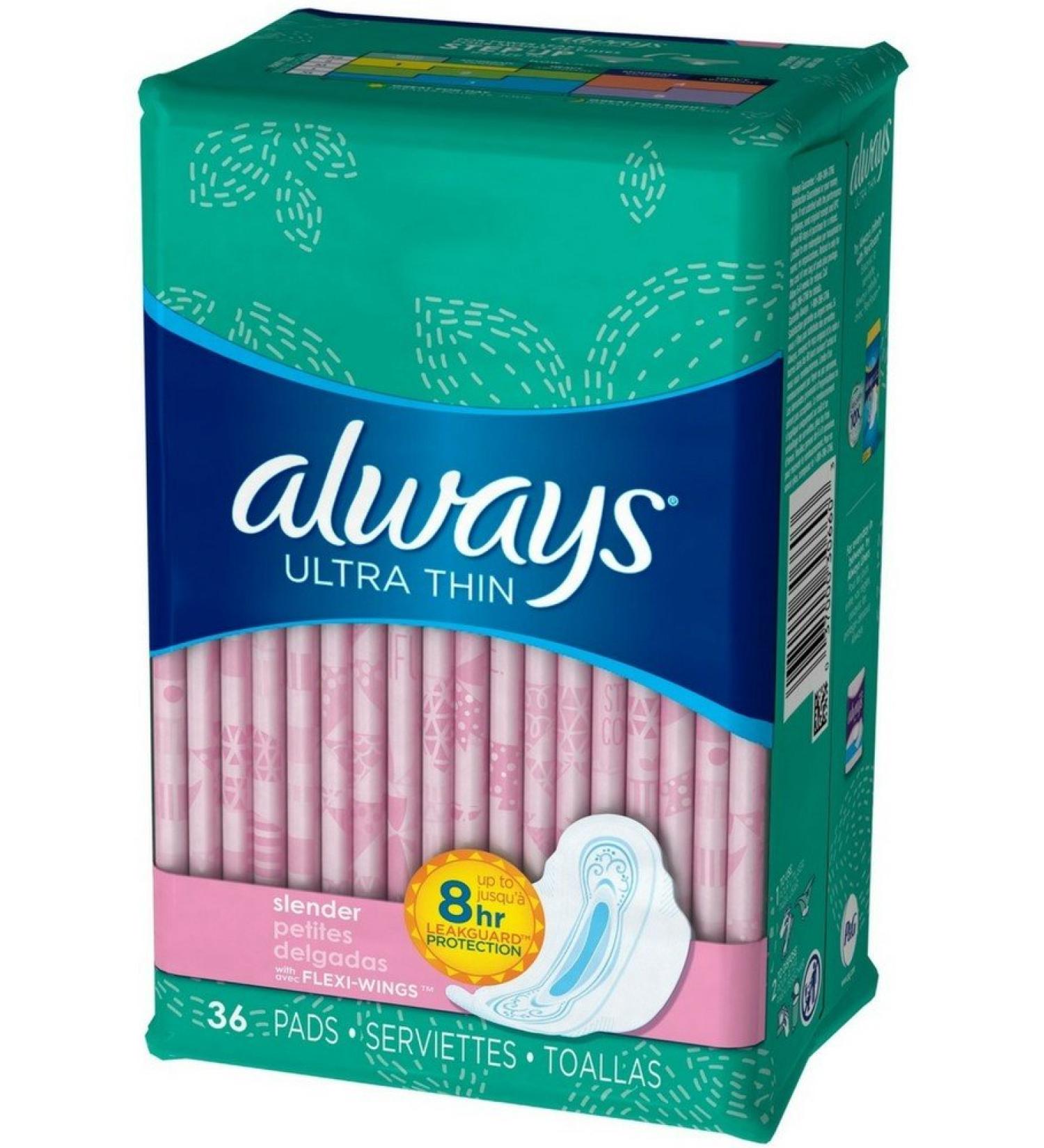 Always Ultra Thin Pads Slender Flexi-Wings 36 Count(Pack of 3) 36 Count (Pack of 3)