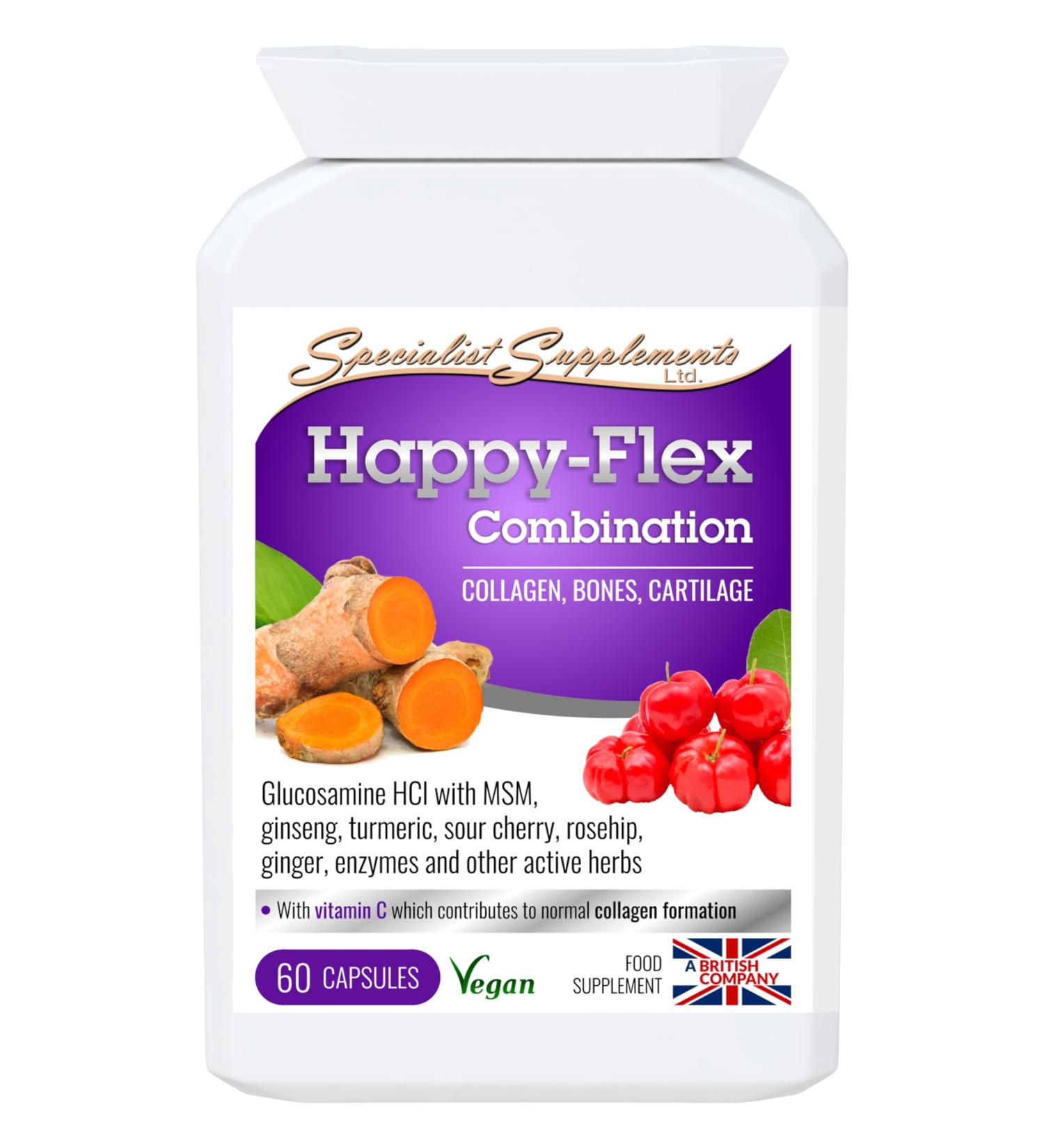 Specialist Supplements Happy-Flex 60 Capsules - Joint Health Support - Buy Online on GoSupps.com