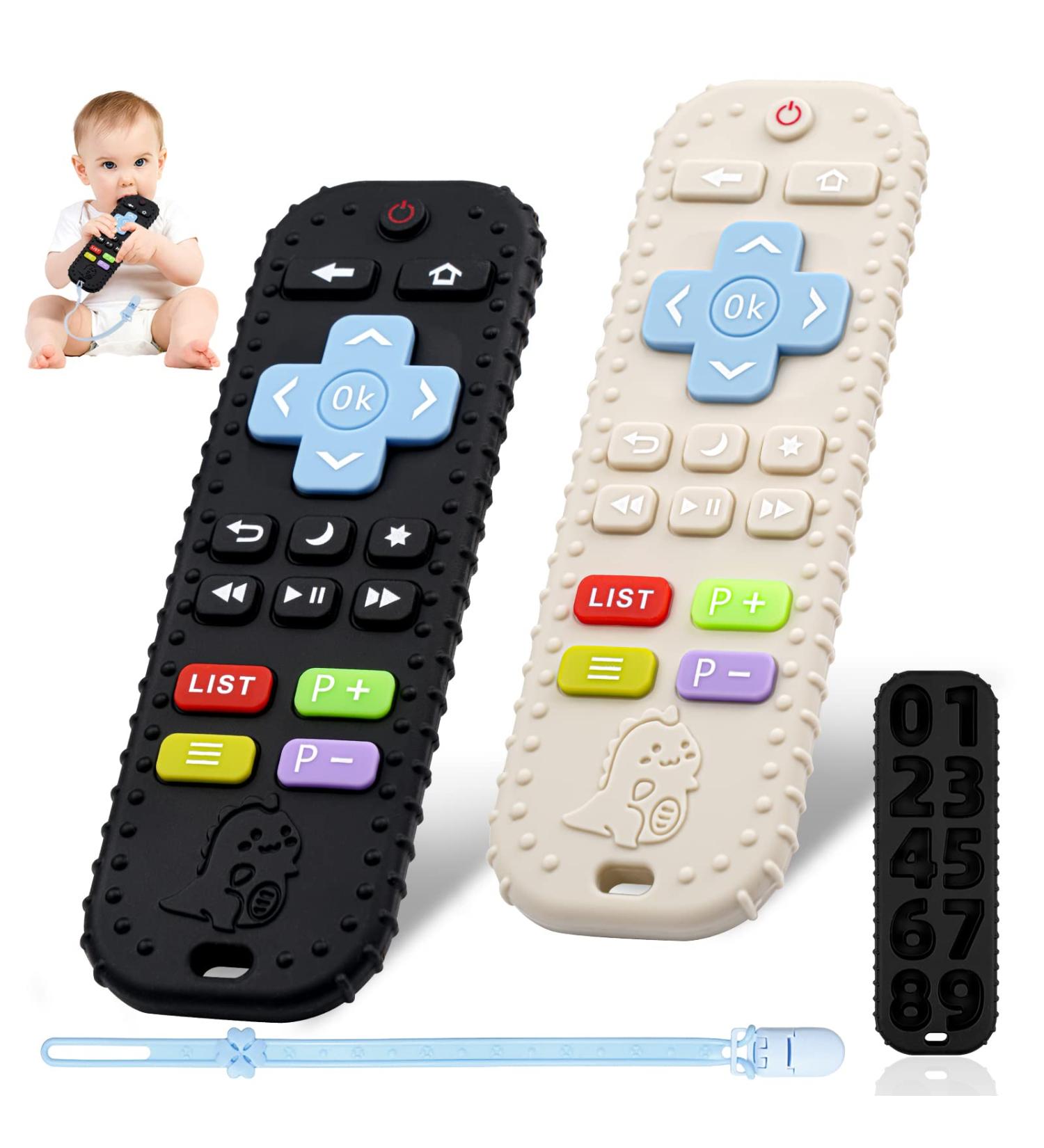 Buy Baby Biting Toys - 3 Silicone Teething Rings & Pacifier Chain BPA-Free 3+ Months White & Black - Buy Online on GoSupps.com