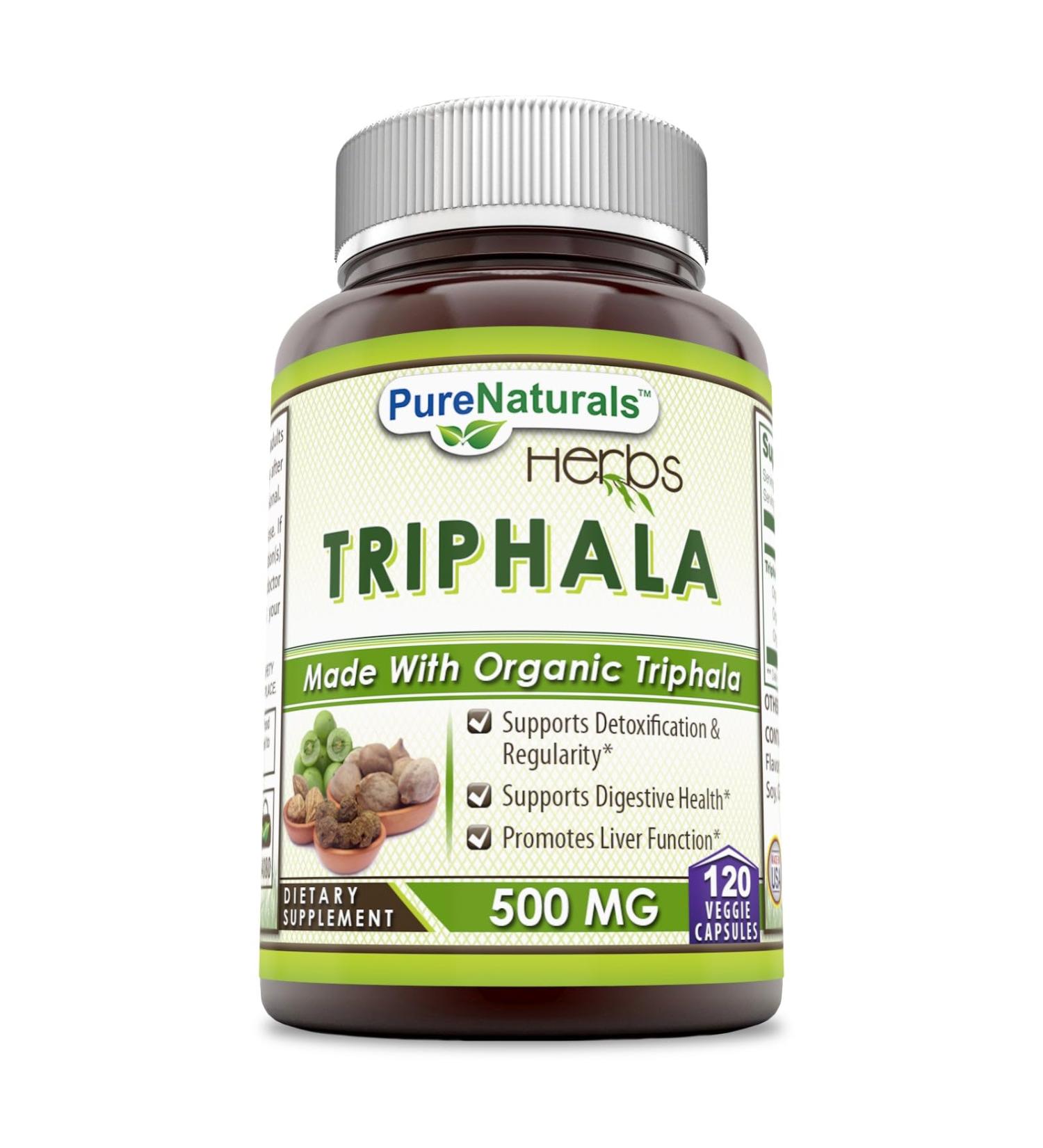 Pure Naturals Triphala 500 Mg 120 Veggie Capsules