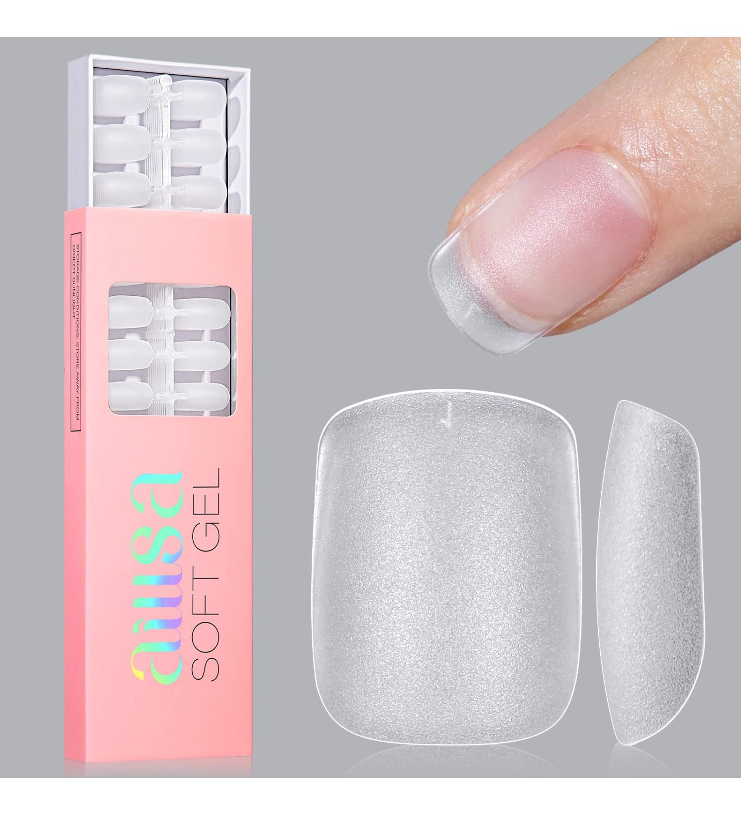 AILLSA Upgraded Matte Soft Gel Full Cover Nail Tips - 240 PCS | DIY Press On Nails | Ultra Short Square | 15 Sizes | Clear Acrylic False Gelly Nail Tips - Buy Online on GoSupps.com