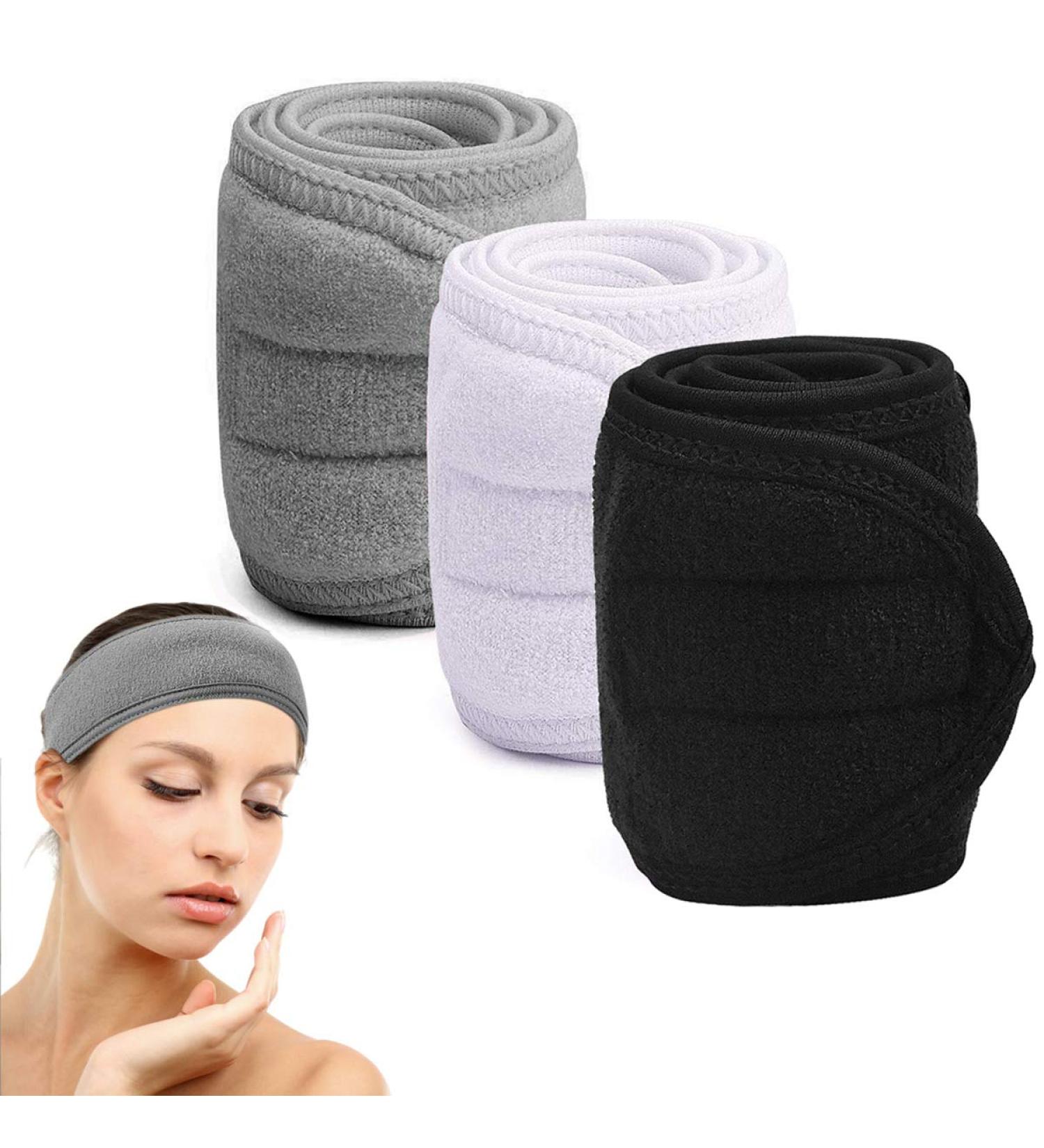 NATUCE 3-Piece Terry Cosmetic Headband Set | Adjustable Hair Band for Makeup Yoga Spa & Water Protection - Buy Online on GoSupps.com