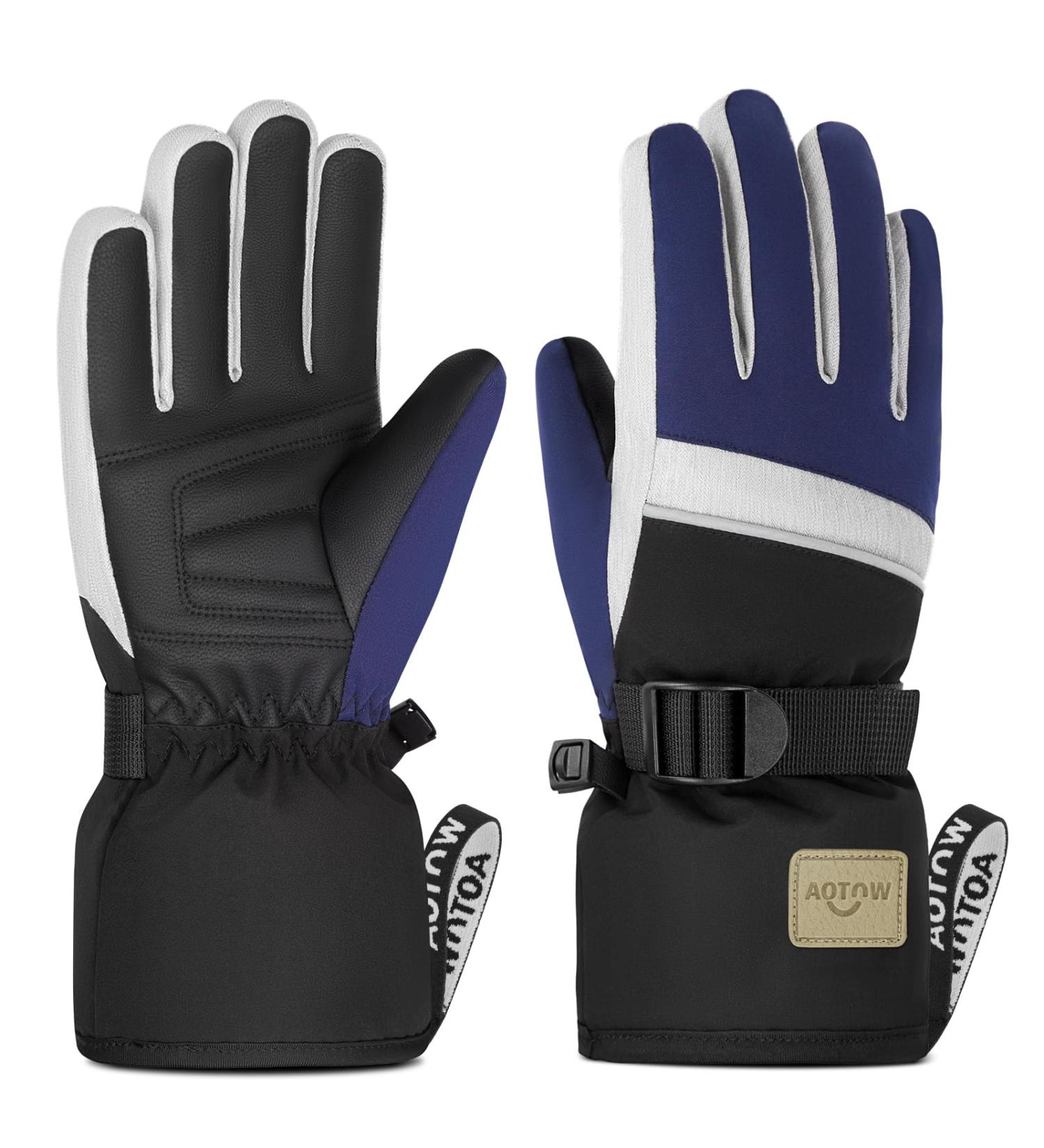 Buy Aotow Children's Ski Gloves - Warm Waterproof Windproof Softshell for Snow Sports - Size M (4-6 Years) - Ideal for Young Girls - Buy Online on GoSupps.com