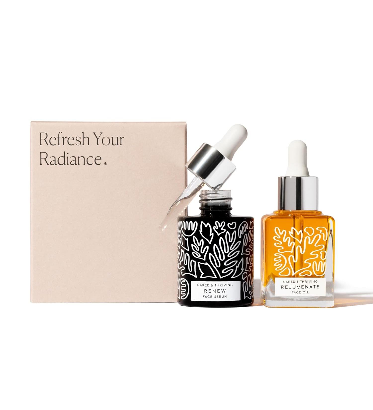 Naked & Thriving The Night Set | Renew Resurfacing Night Serum Argan & Sea Buckthorn Oils and Fruit AHAs - Pack Of 2 - Buy Online on GoSupps.com