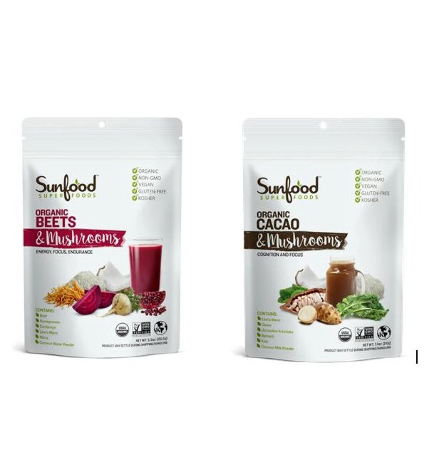 Sunfood Organic Beets & Mushrooms Superfoods â€“ 5.31 oz | Nutrient-Dense Boost - Buy Online on GoSupps.com