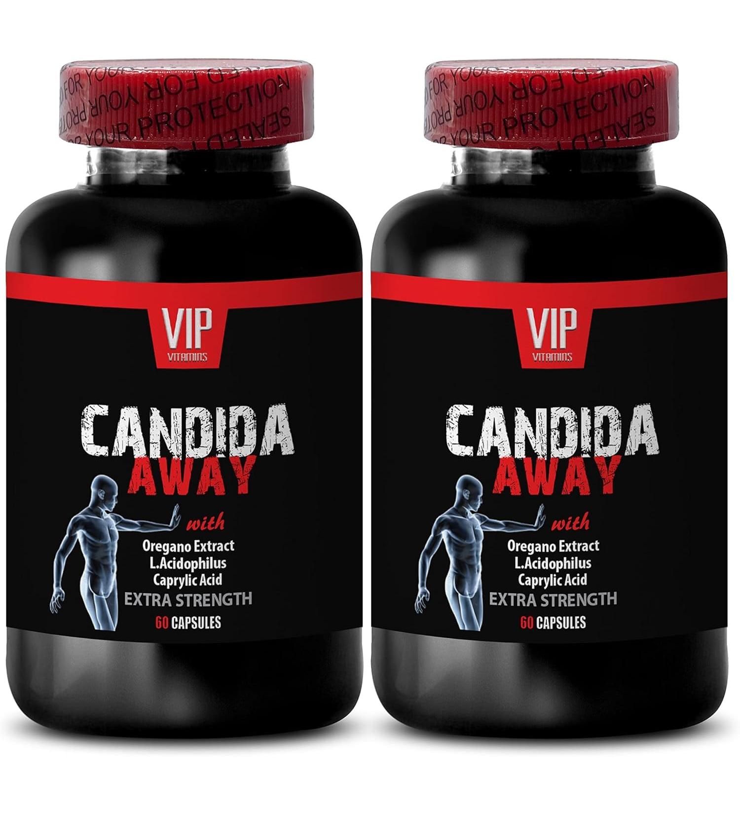 Oregano Extract Capsules - CANDIDA AWAY COMPLEX - Wormwood Extract Aloe Vera Leaf Gel Candida Support Organic for Men and Women Black Walnut Hull Powder Anise Seed Reishi 2 Bottles 120 Capsules - Buy Online on GoSupps.com