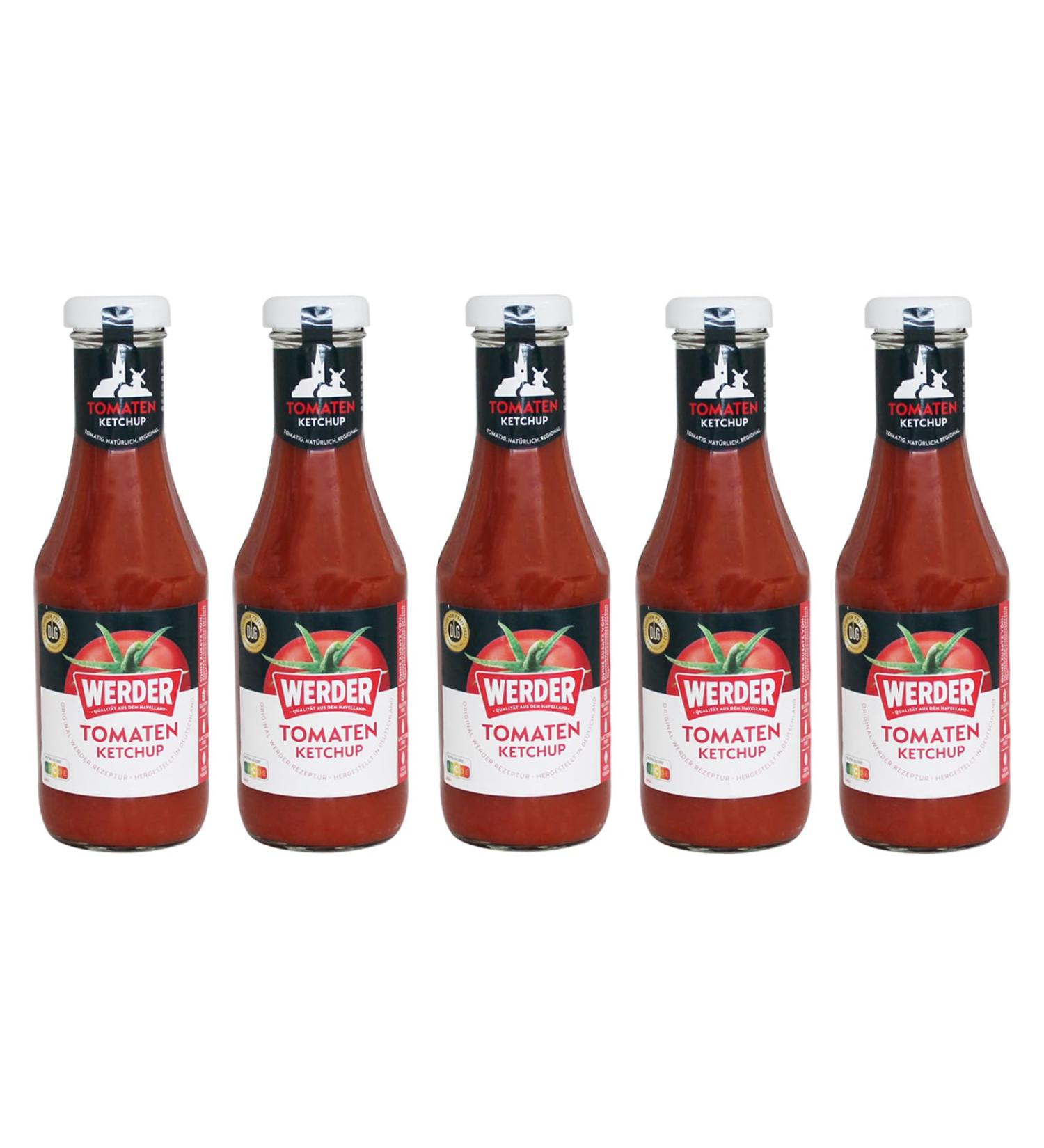 Buy 5 Bottles Werder Tomato Ketchup 450ml Gluten-Free Lactose-Free No Preservatives Fruity Tomato Sauce for International Shipping - Buy Online on GoSupps.com