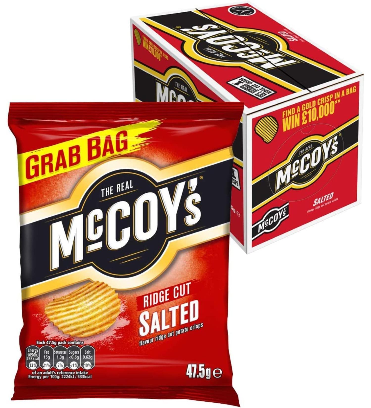 McCoy's Ridge Cut Crisps 36x45g (Salted)