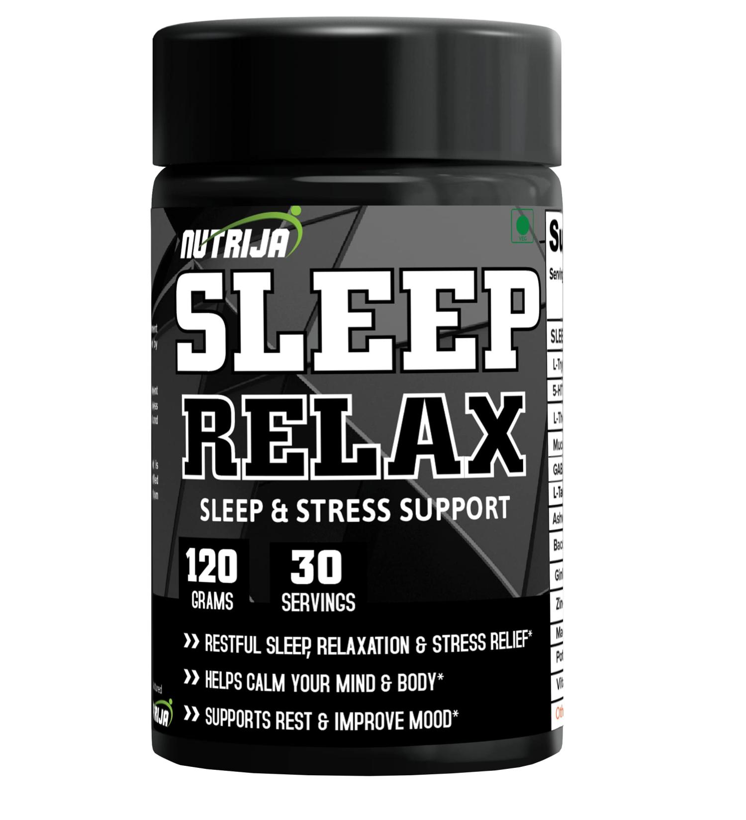 NutriJa Sleep Relax - 30 Servings | Powerful Blend of 12 Scientifically Proven Ingredients - Buy Online on GoSupps.com