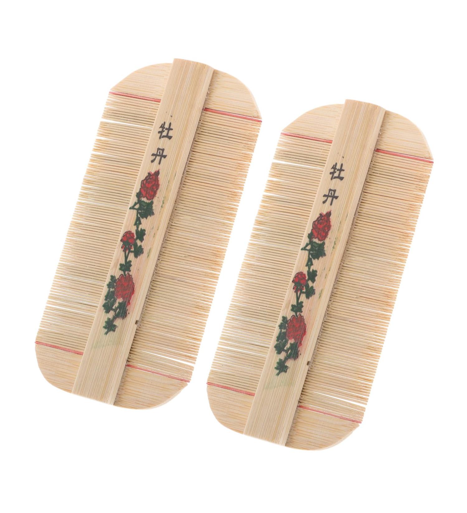 Veemoon 2pi ces Peigne Dents Fines Bambou pour Animaux Antipelliculaire pour Toilettage limination des Pellicules Usage Facile Maison ou Voyage - Buy Online on GoSupps.com