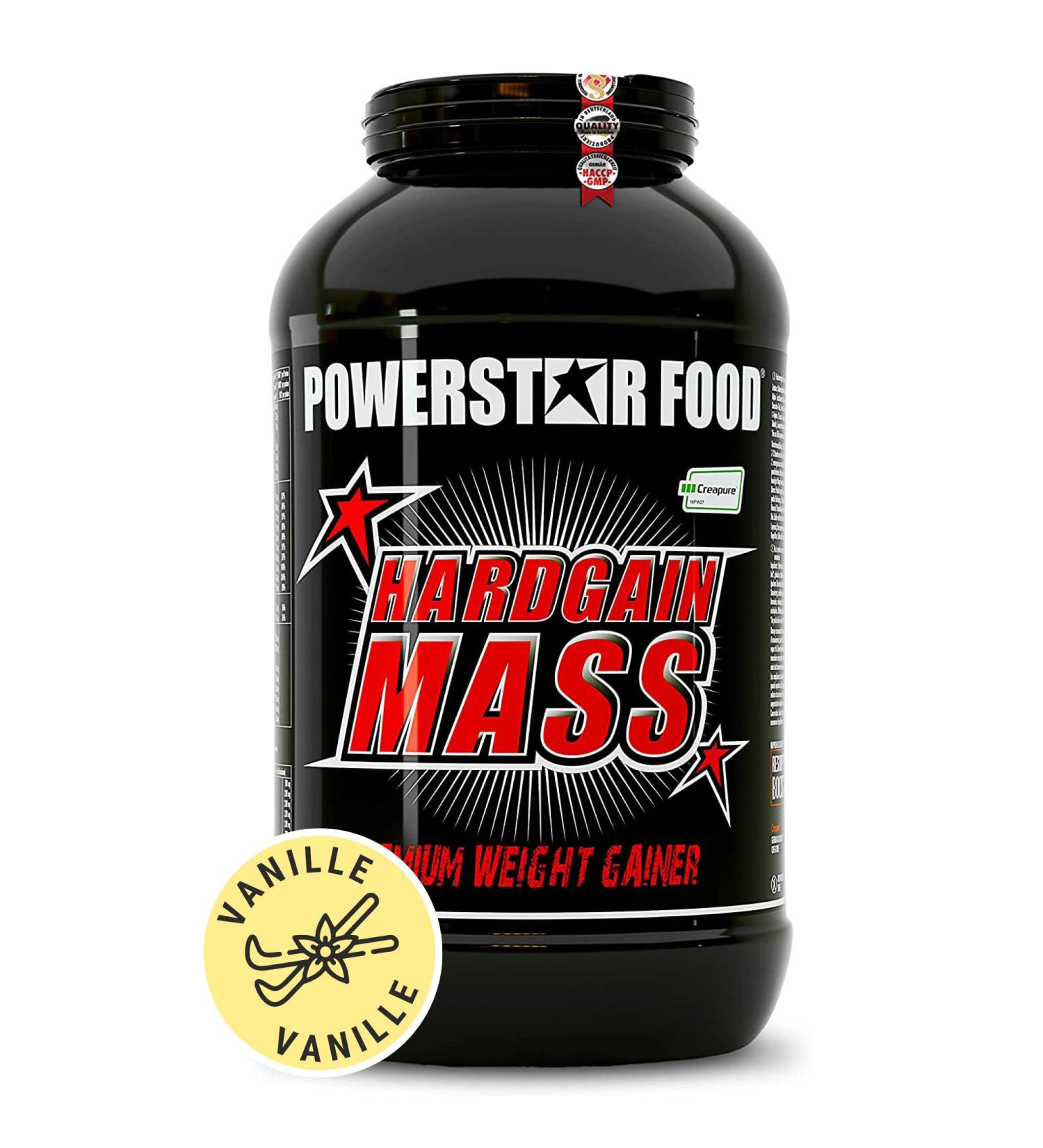 Powerstar Hardgain Mass 3600G | Sugar-Free Weight Gainer with Creatine | Fast Muscle Building Shake | German Quality | Vanilla Flavor - Buy Online on GoSupps.com