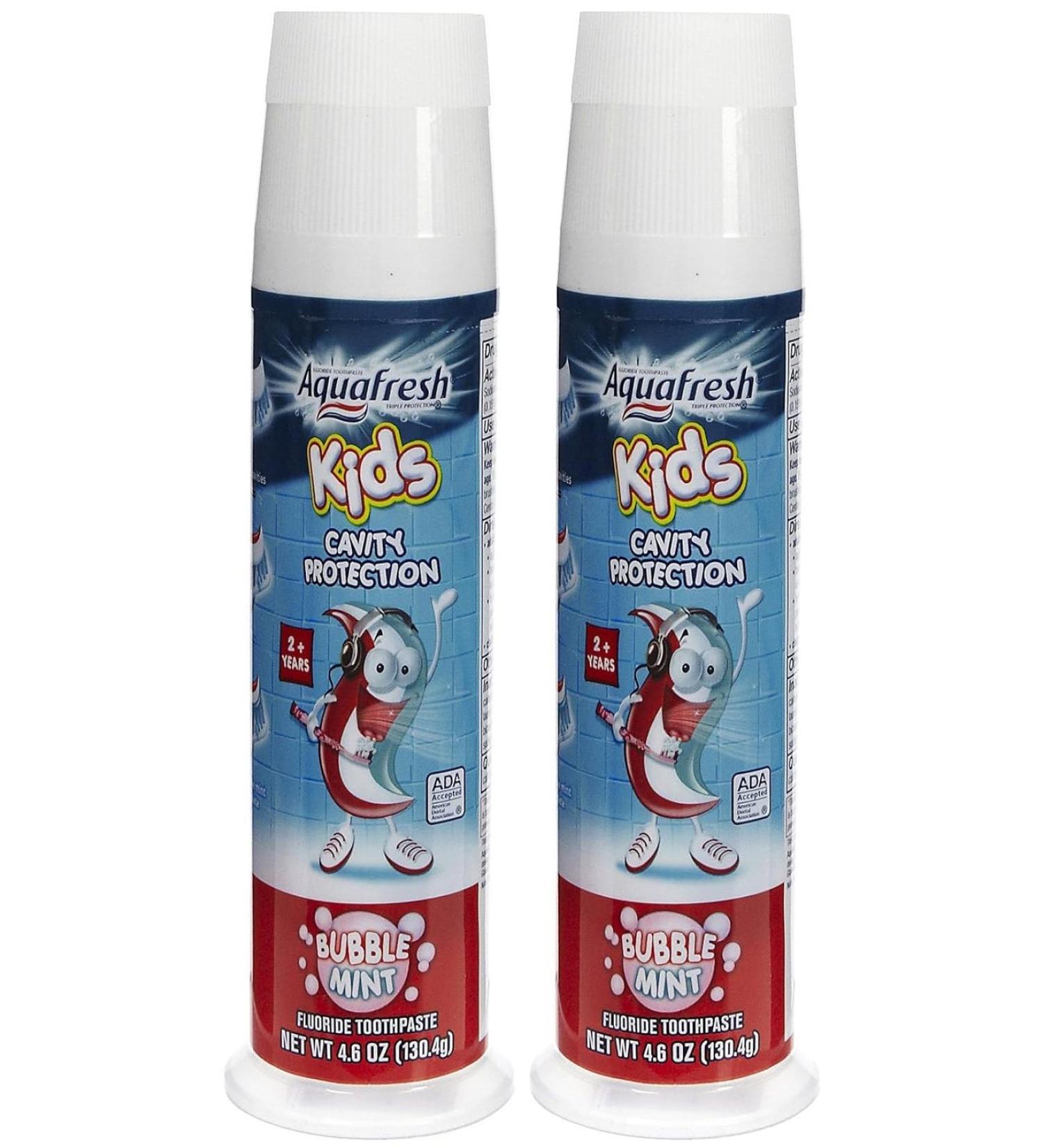 Aquafresh Kids Fluoride Toothpaste with Triple Protection, Bubblemint , 4.6 oz (130.4 g)
