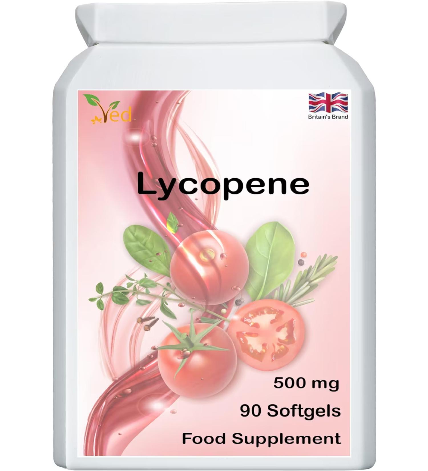 Ved Lycopene Supplement 500mg - 90 Softgel Capsules for Overall Health Support - Buy Online on GoSupps.com