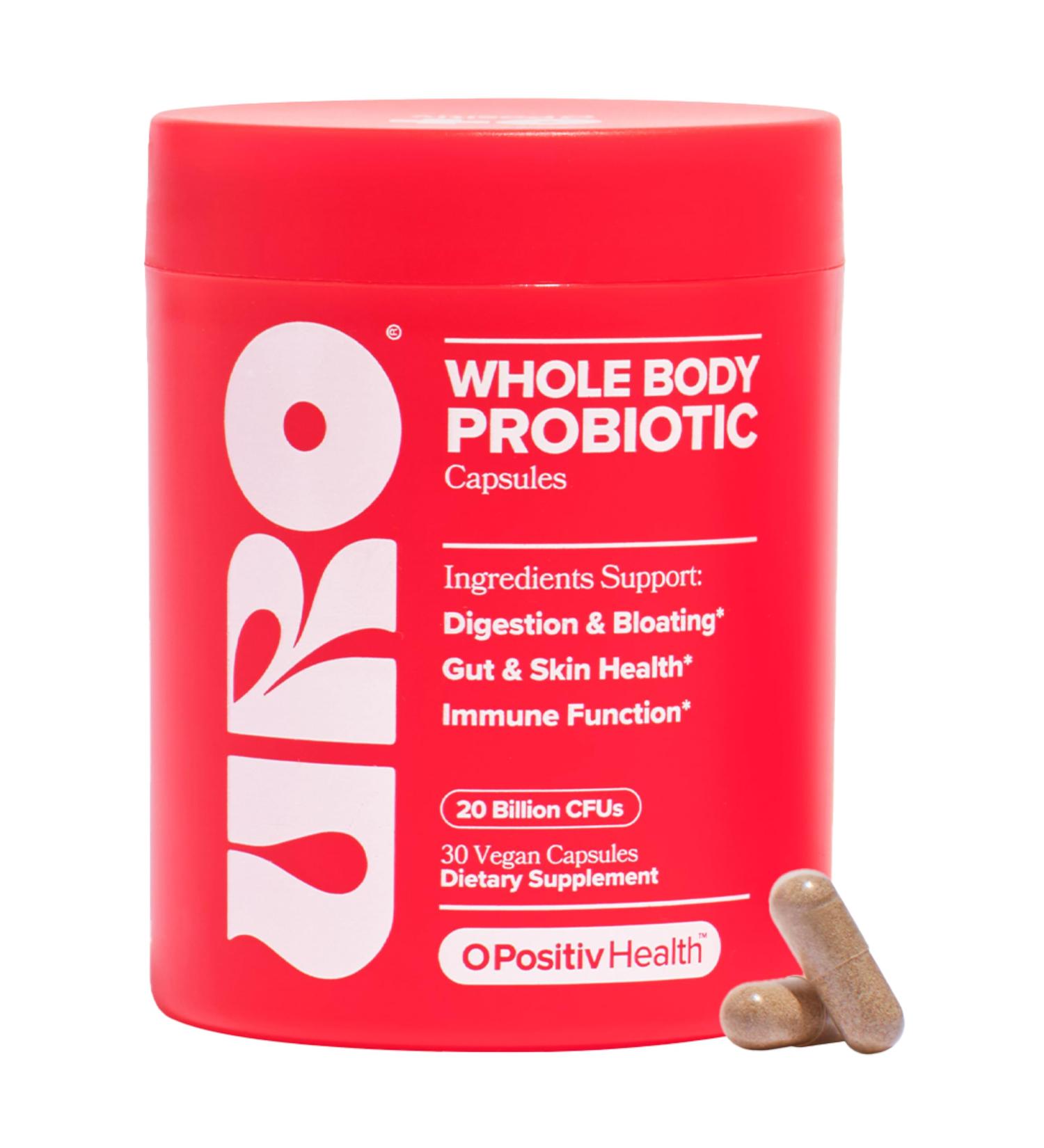O Positiv URO Whole Body Probiotic 3-in-1 Probiotic Supporting Gut Skin and Oral Microbiomes & Digestive Health 20B+ CFUs Licorice Root Dandelion Non-GMO Vegan Gluten-Free 30 Capsules - Buy Online on GoSupps.com