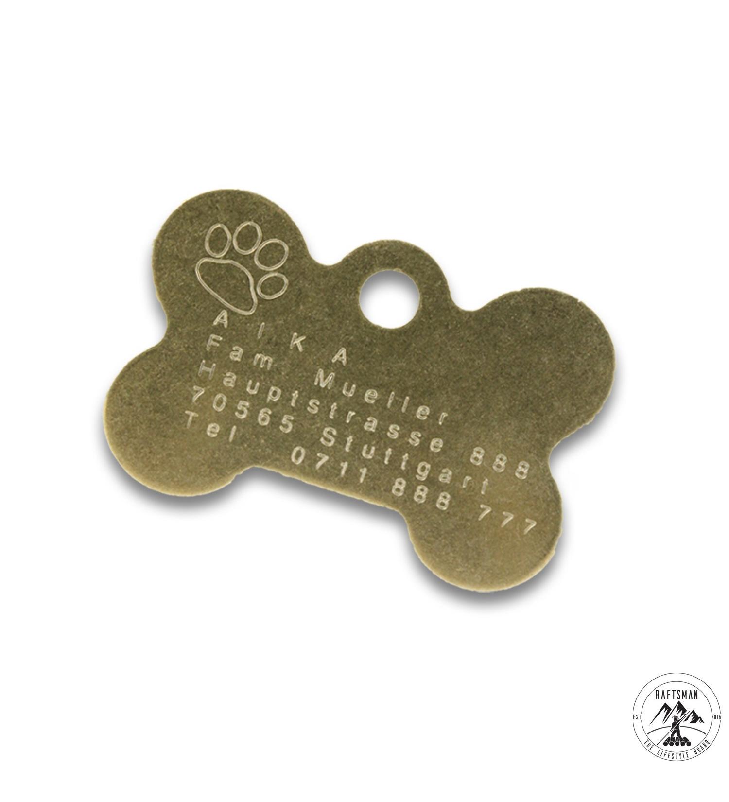 Personalized Raftsman Dog Tag - Engraved ID & Address Tag - Custom Gold Address Plate - Unique Dog ID Tag - Buy Online on GoSupps.com
