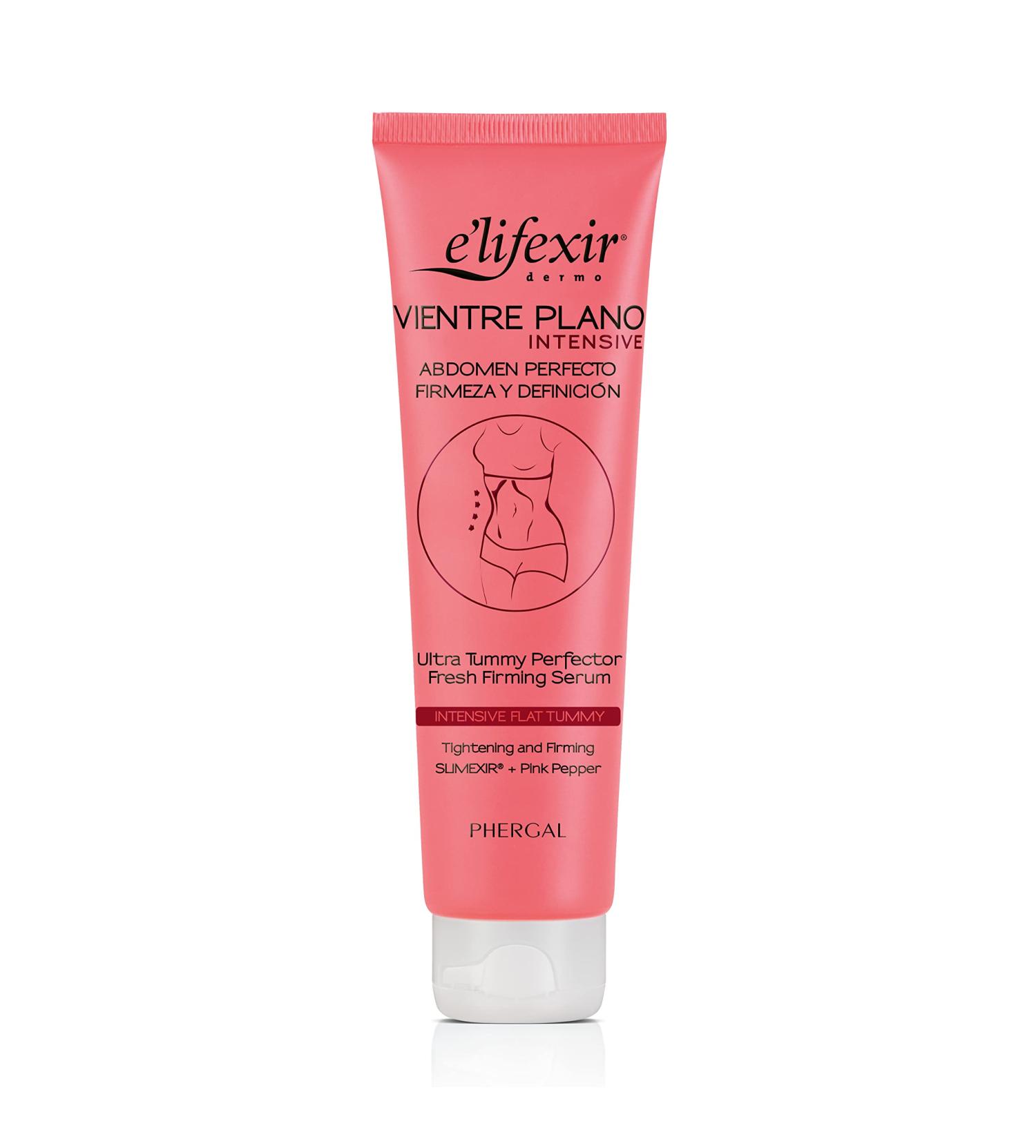 E'LIFEXIR - Vientre Plano Intensive Serum - Defines Volume Drains and Tones the Abdomen - Firming Cream - Contains SLIMEXIR PINK PEPPER and Caffeine - For Men and Women - 150ml - Buy Online on GoSupps.com