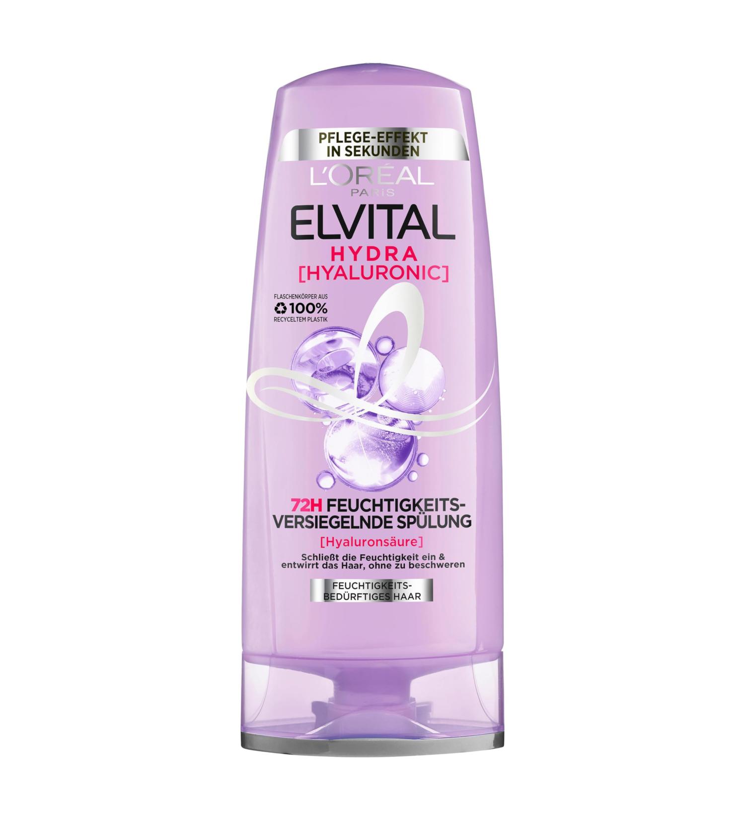 L'Or al Paris Elvital Moisturizing Rinse Conditioner - Hydrating Hyaluron Formula for Shiny Hair (300 ml) - Fast International Shipping - Buy Online on GoSupps.com