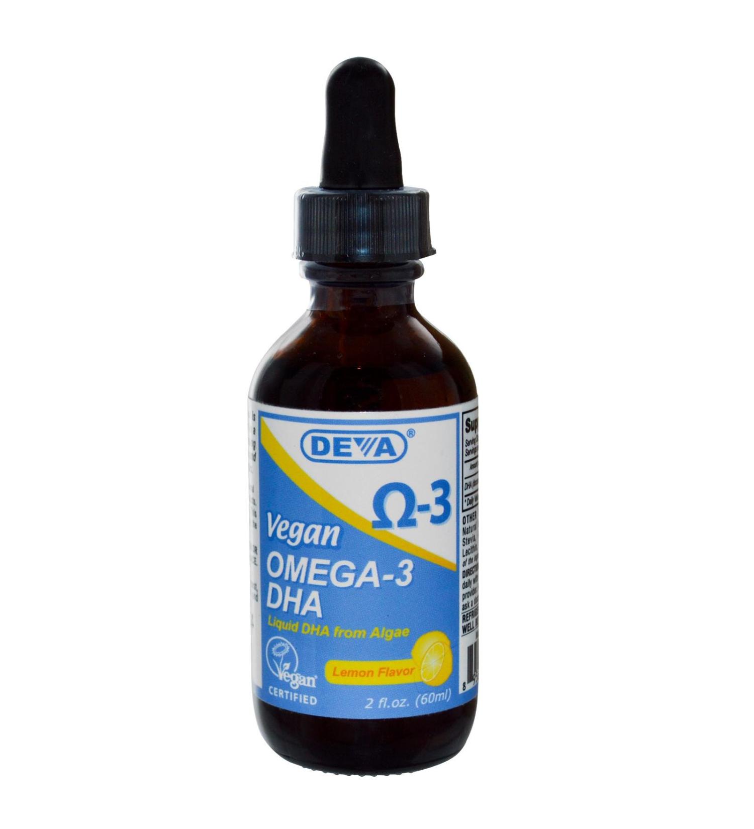 Deva Vegan Omega-3 DHA Lemon Flavor 2 fl oz (60 ml)