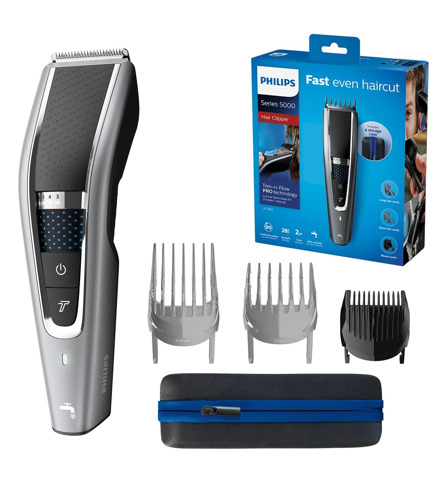 Philips Hair Clipper Series 5000 HC5650/15 - Trim-n-Flow Pro Technology 3 Combs & Accessory | Buy Internationally - Buy Online on GoSupps.com
