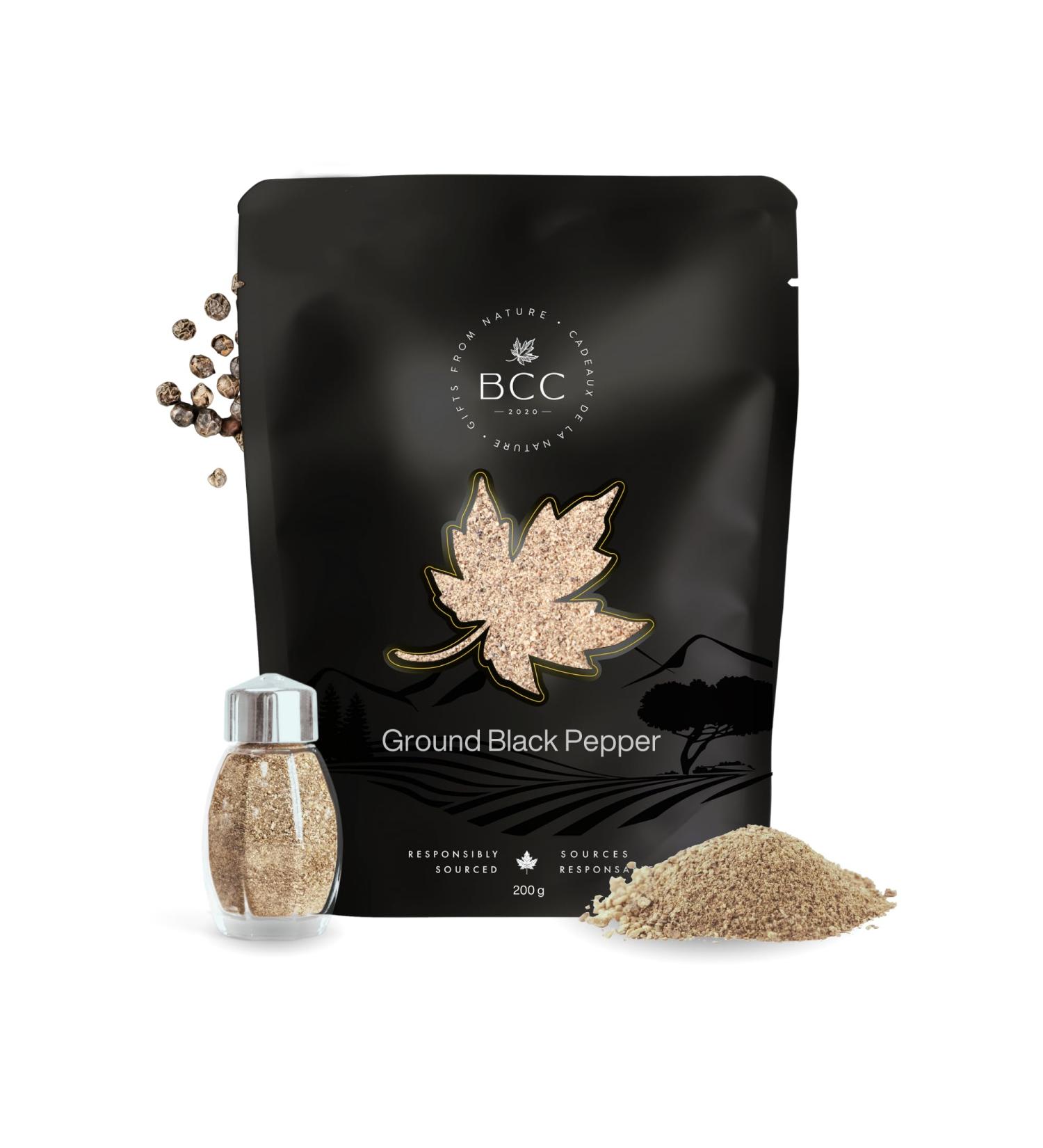 Ground Black Pepper 200g Premium Quality Freshly Ground Non-GMO Gluten-Free Aromatic Spice for Cooking Seasoning and Marinades Vegan No Additives - Buy Online on GoSupps.com