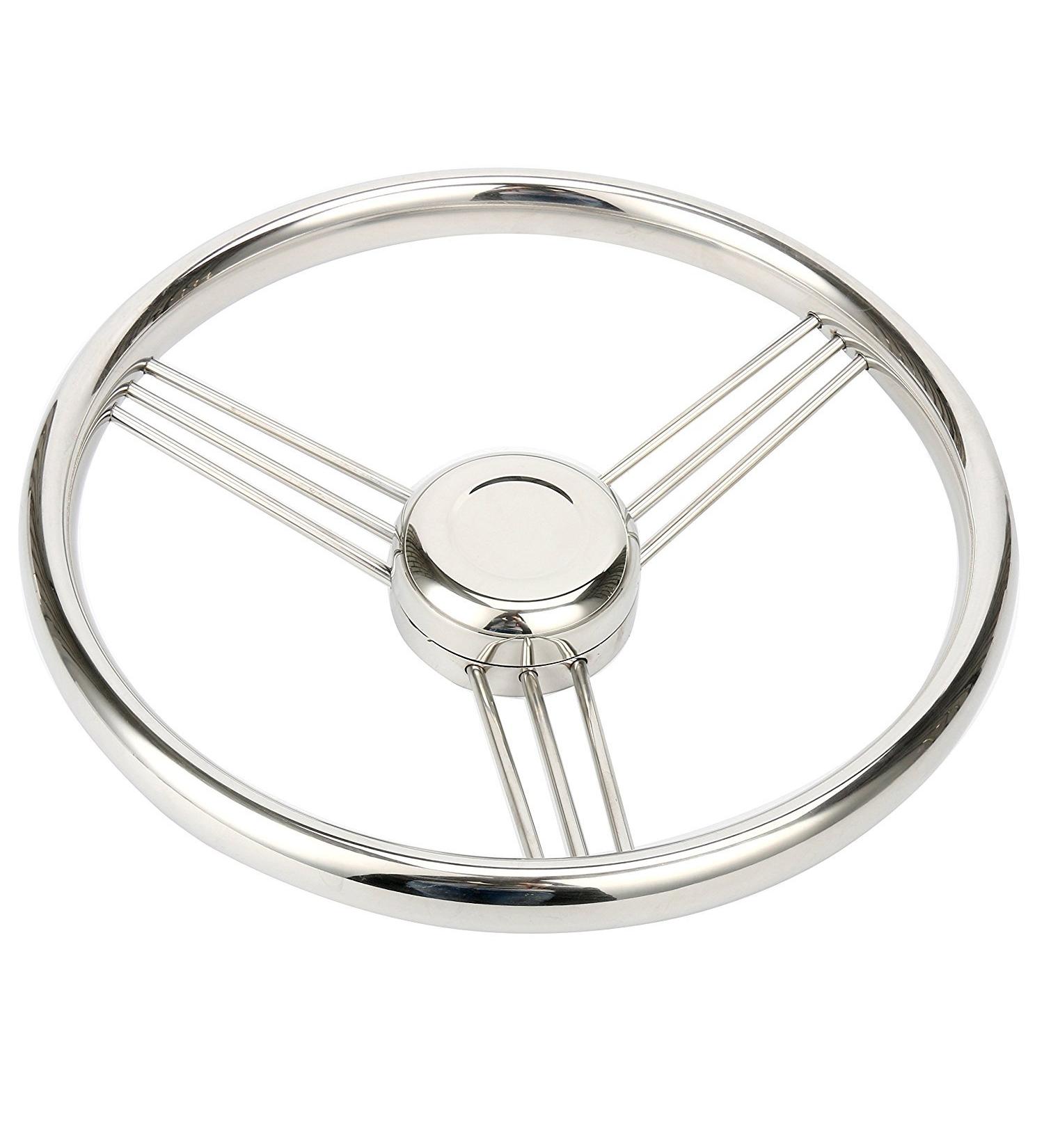 Amarine-made 13.5 9 Spoke Stainless Boat Steering Wheel - 10 Degree | 9500S380 - Buy Online on GoSupps.com