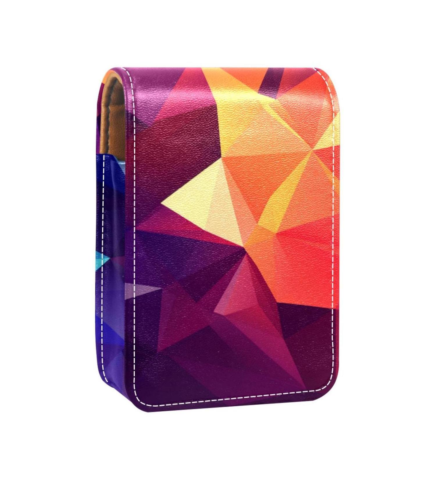 Buy Stylish Leather Lipstick Case with Mirror | Mini Lip Gloss Organizer - Abstract Art Design Q961e4kirx - Buy Online on GoSupps.com