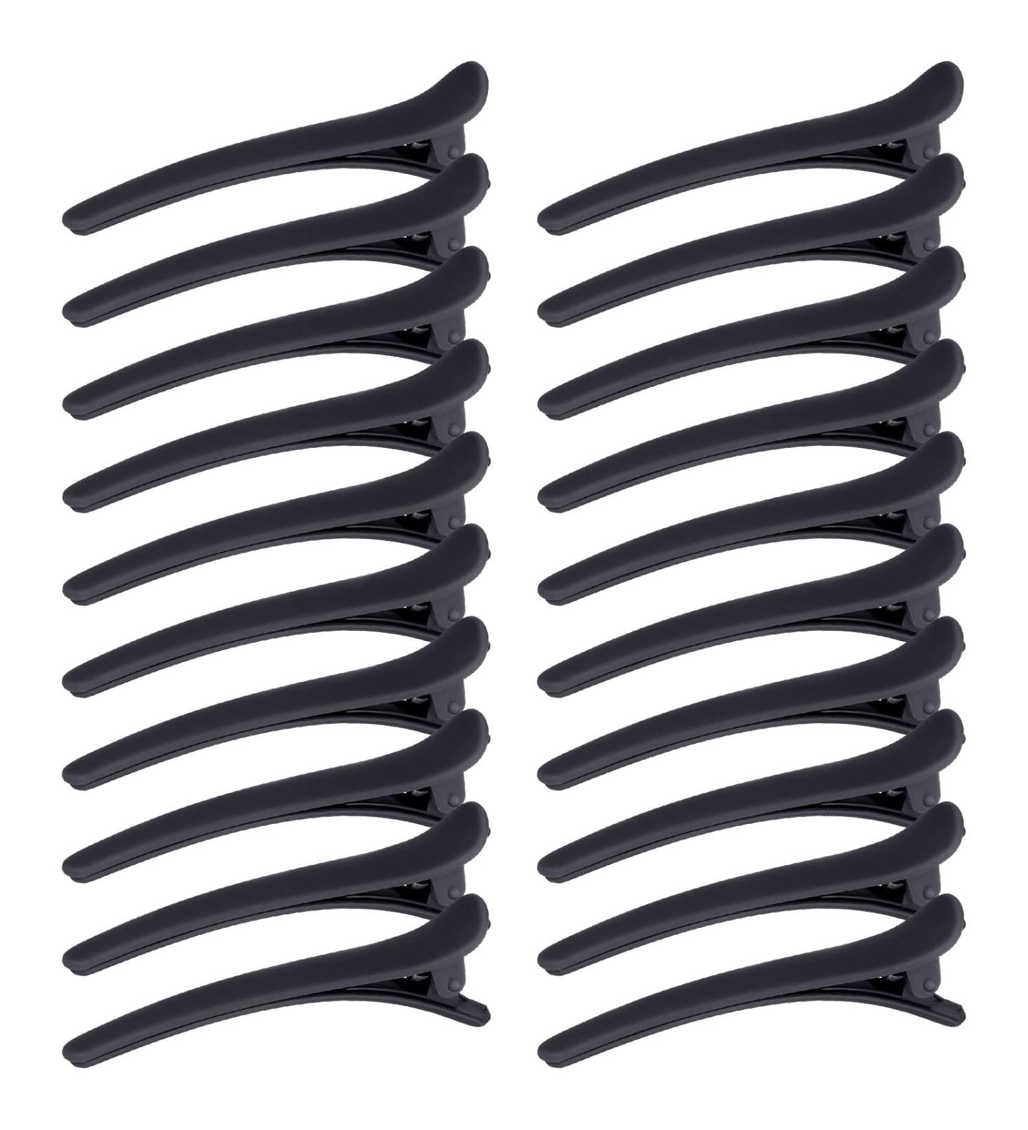 MELLIEX 20 Pieces Hair Sectioning Clips Plastic Hairdresser Clips Non Slip No-Trace Duck Billed Hair Clips Hair Clips for Styling Black - Buy Online on GoSupps.com