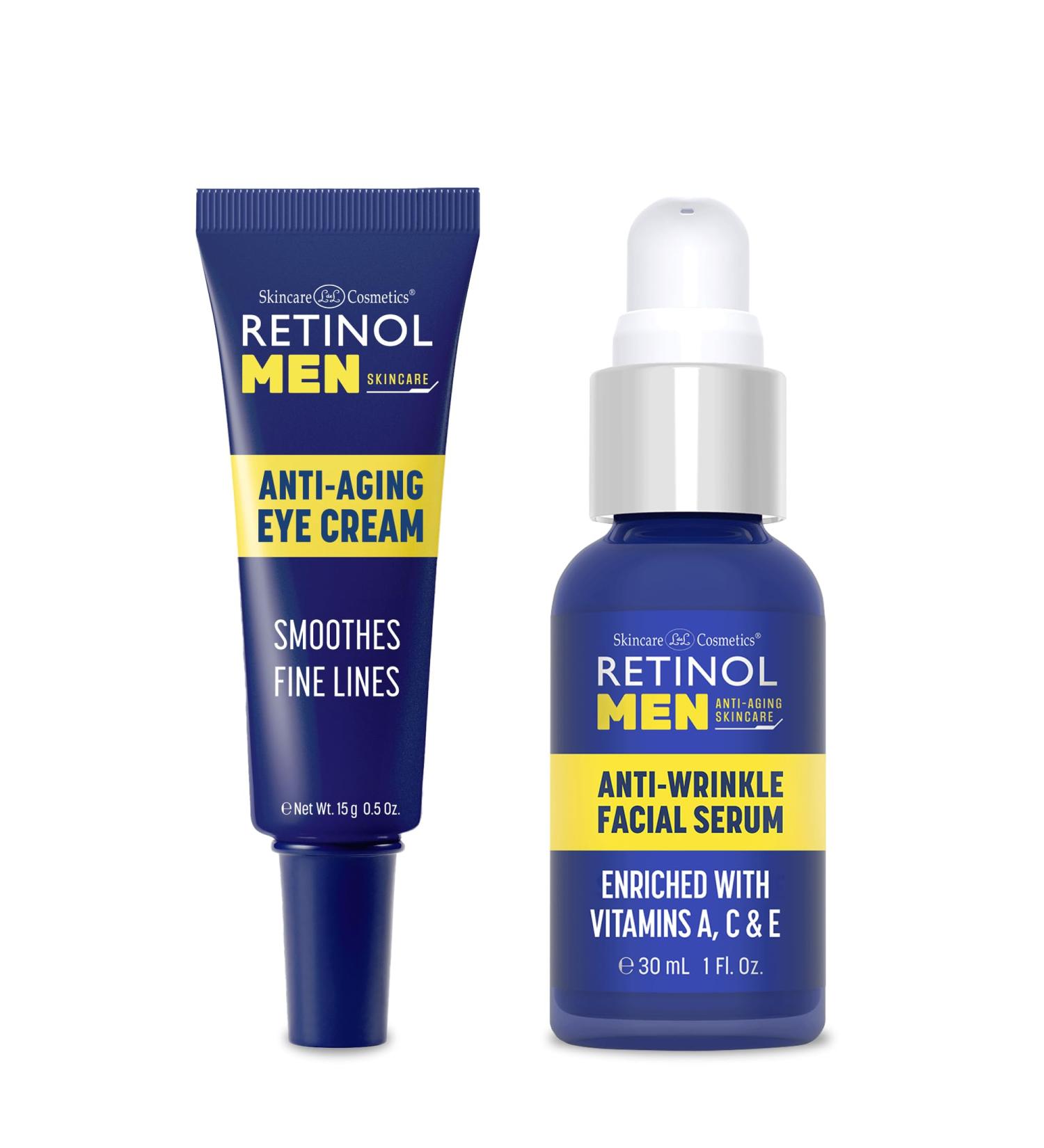 Retinol Men Eye Cream Reduces Puffiness & Dark Circles Boost Hydration & Minimize Visible Signs Of Aging Men Facial Serum - Vitamin-Enriched Smooth Fine Lines & Wrinkles. - Buy Online on GoSupps.com