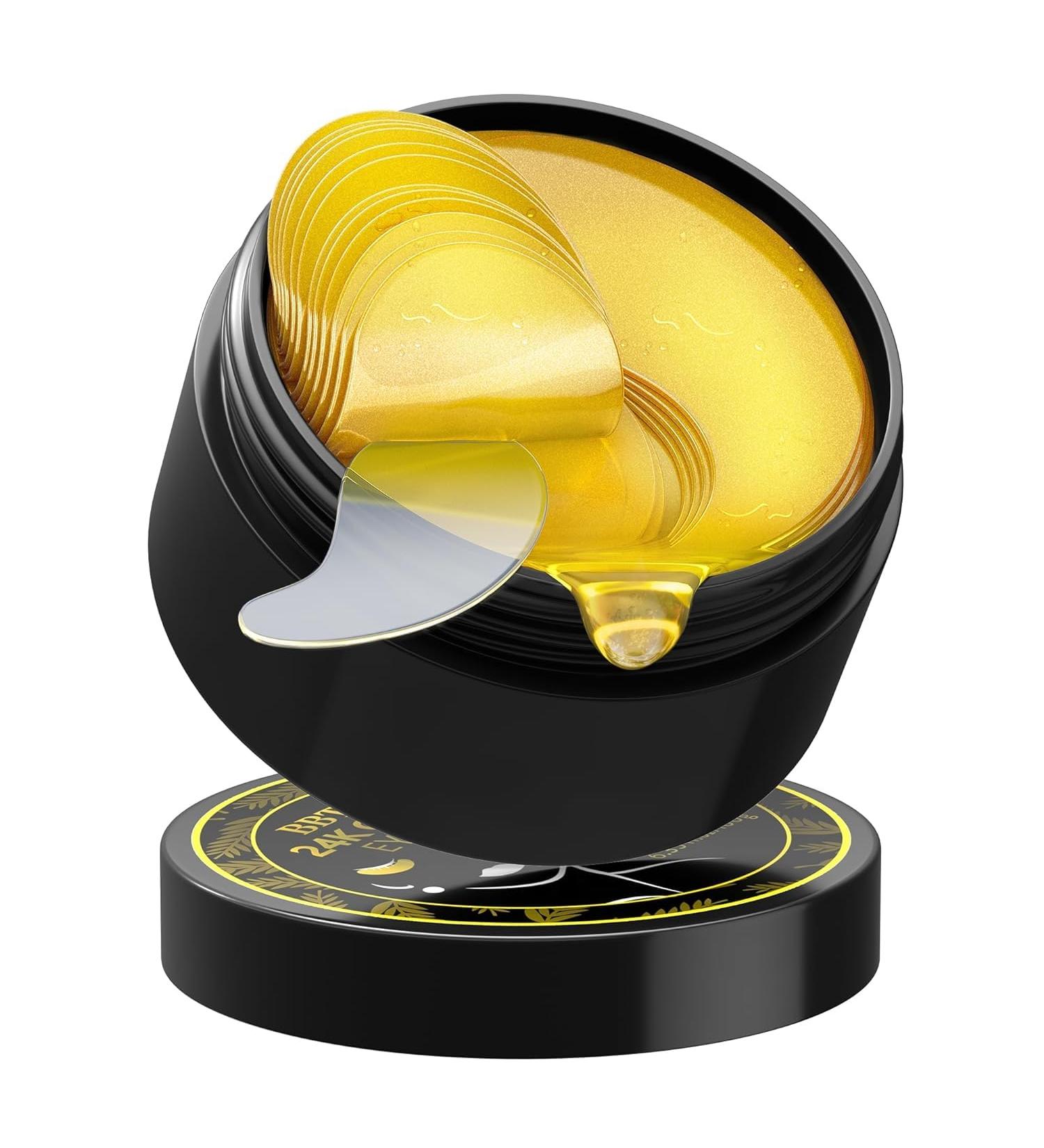 24K Gold Under Eye Patches - Reduce Puffiness & Dark Circles 60PCS Eye Masks for Smooth Skin & Anti-Wrinkle Care - Buy Online on GoSupps.com