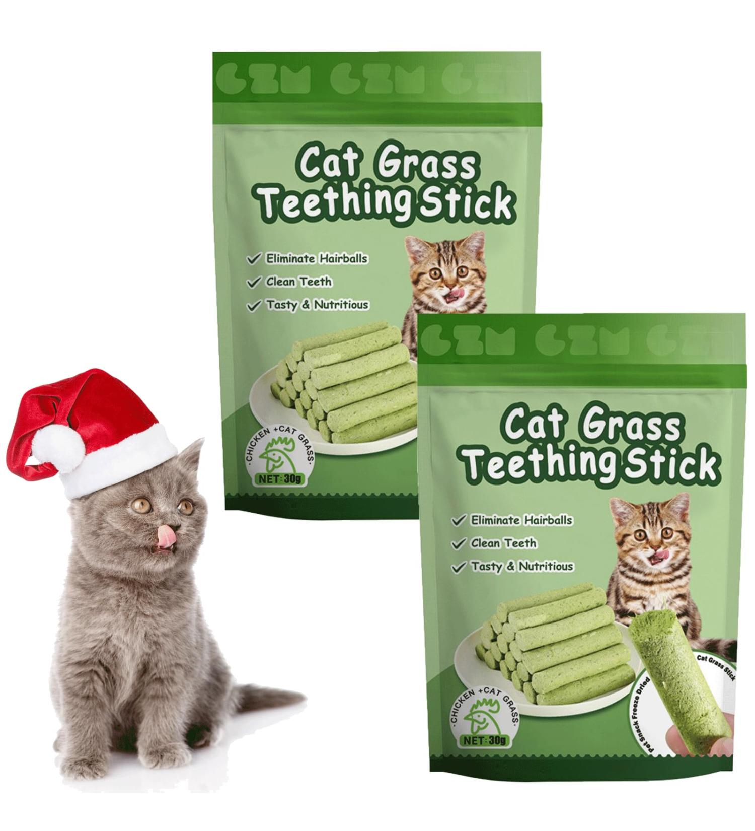 Kittygreen Sticks Kittygreen Cat Grass Teething Stick Cat Grass Chew Sticks for Hairball Removal and Cat Teeth Cleaning Natural Cat Grass Sticks Promotes Digestive & Increases Appetite (12PCS) - Buy Online on GoSupps.com
