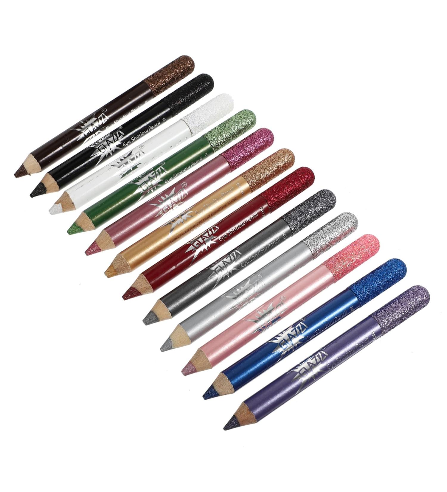 Outanaya 12pcs Pearlescent Eyeshadow Pencil Cosmetic Eyeshadow Pen Shimmer Eye Shadow Pen Eyeliner Wood - Buy Online on GoSupps.com