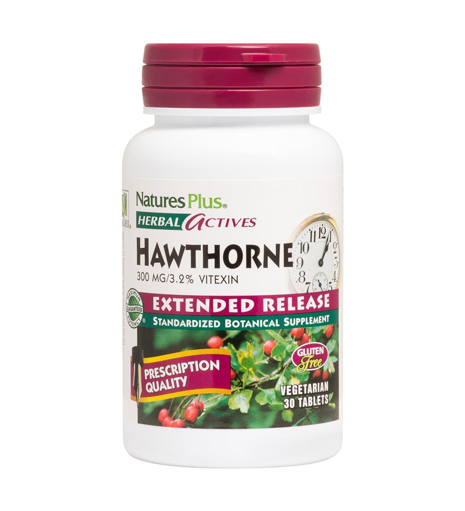 NaturesPlus Herbal Actives Extended Release Hawthorne - 30 Tablets - Vegetarian Gluten Free - 30 Servings - Buy Online on GoSupps.com