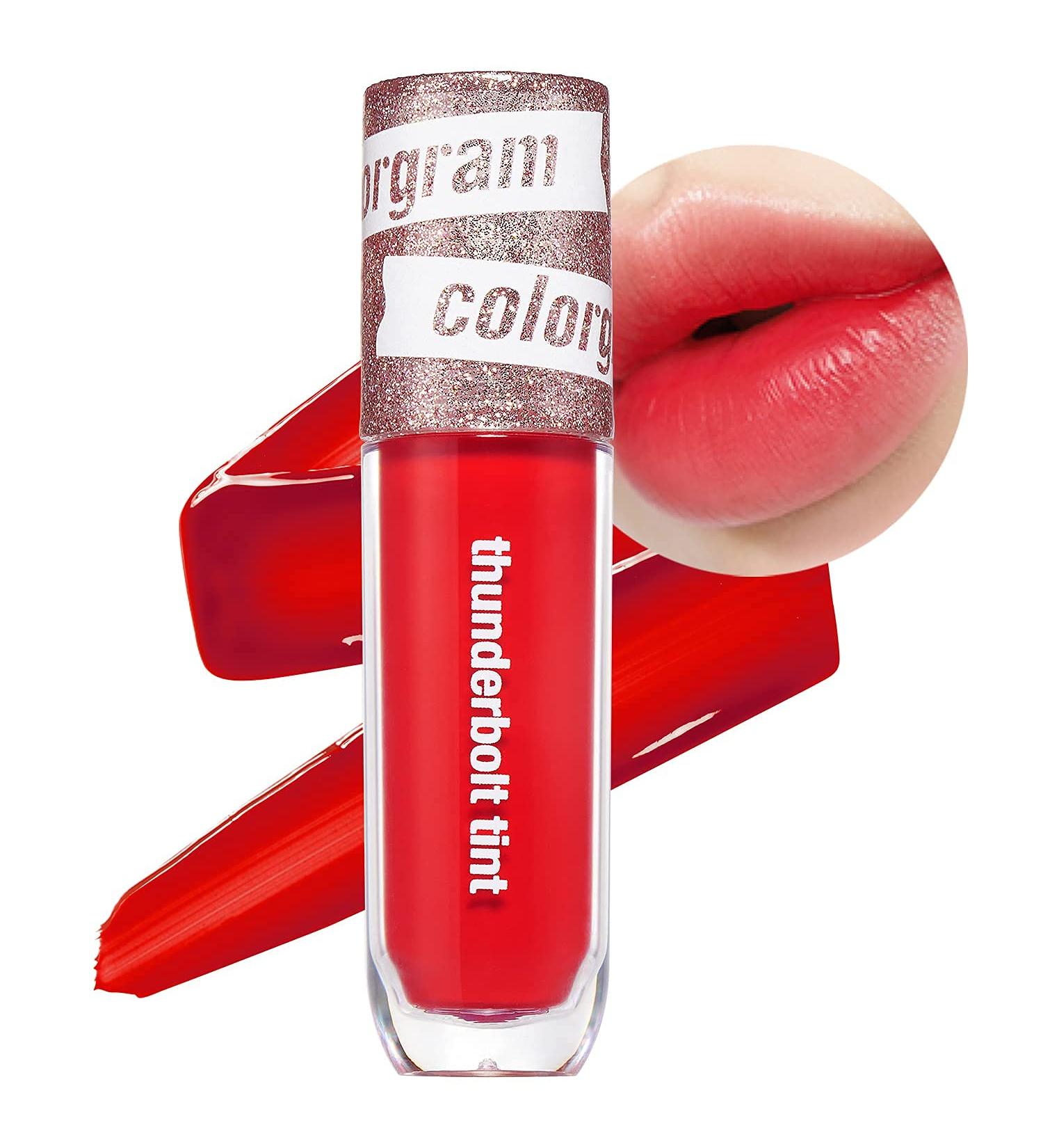 COLORGRAM Thunderbolt Tint Lacquer - Long Lasting Lip Stain (0.2 fl.oz) - 08 Crush Tok - Buy Online on GoSupps.com