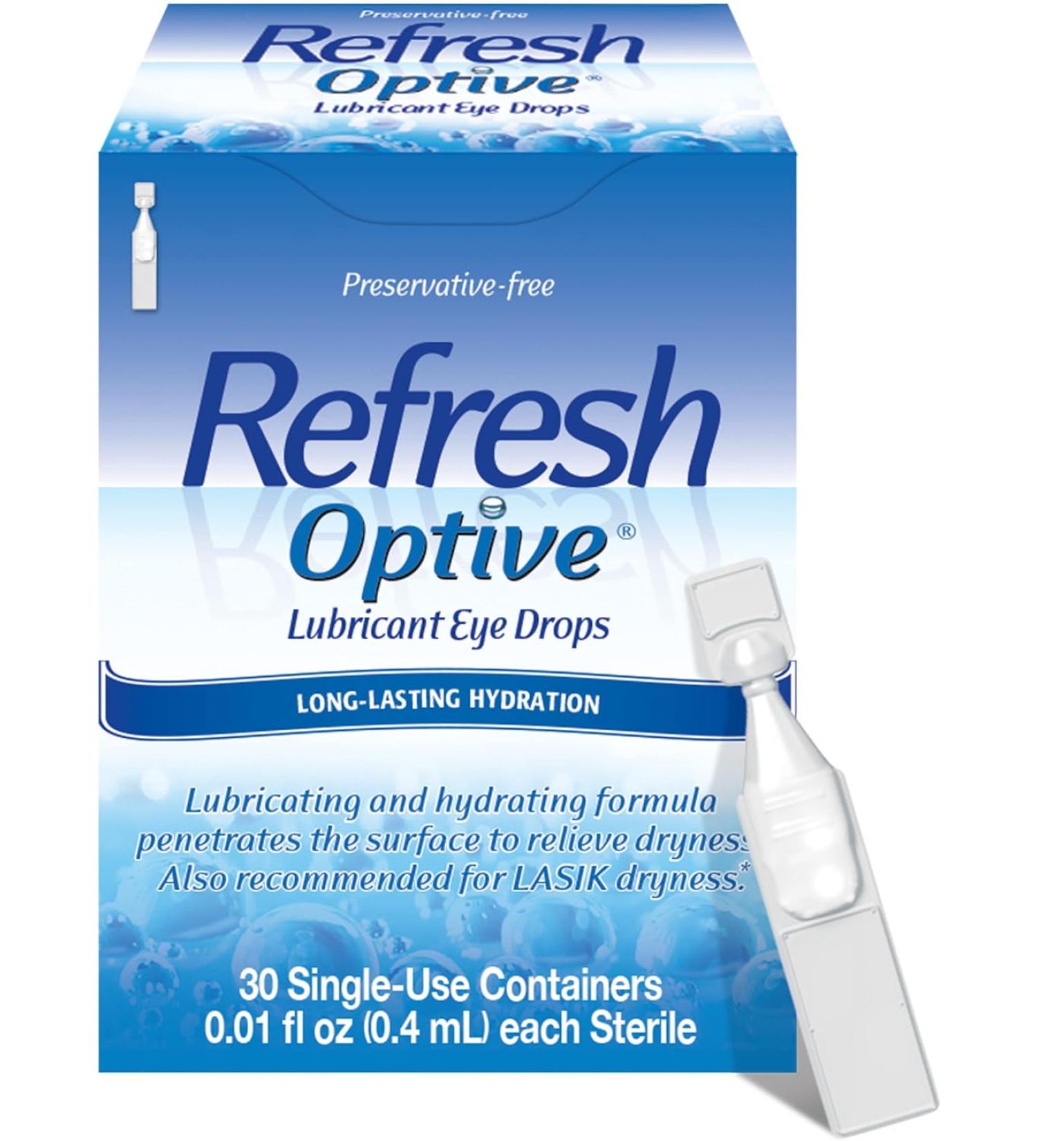 Refresh Optive Preservative-Free Lubricant Eye Drops - 30 ct  0.01 fl oz Single-Use Containers - Buy Online on GoSupps.com