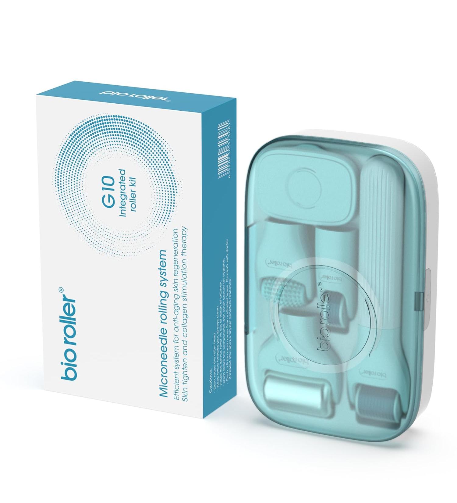 10 in 1 Dermaroller Kit & Jade Ice Roller | Ultimate Microneedling System + Travel Case - Facial Massager & Cleaning Brush - Buy Online on GoSupps.com