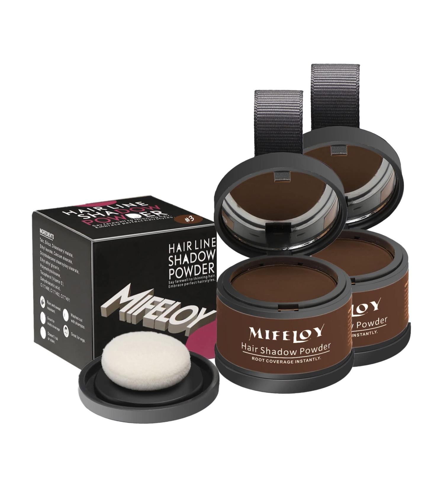 Buy Mifeloy 2-Piece Hairline Powder Set - Dark Brown Concealer & Mirror Sponge for Instant Hair Coverage - Waterproof Hair Makeup for Men & Women - Buy Online on GoSupps.com