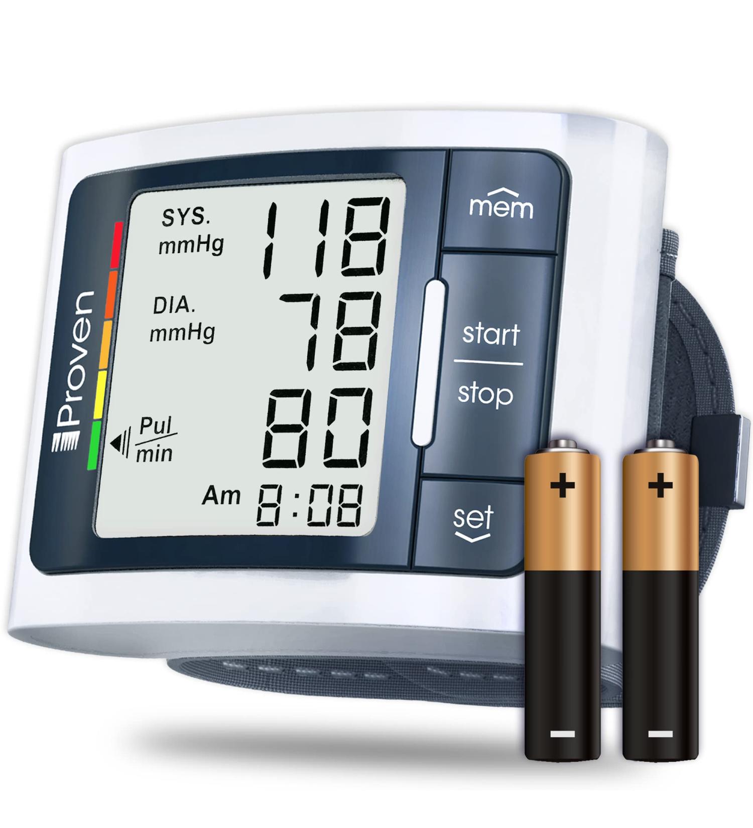 iProven Wrist Blood Pressure Monitor with Large LCD Display - Portable & Easy to Use - Adjustable Cuff 5.3-8.5 Inch - Automatic Machine with Irregular Heartbeat Detection - Buy Online on GoSupps.com