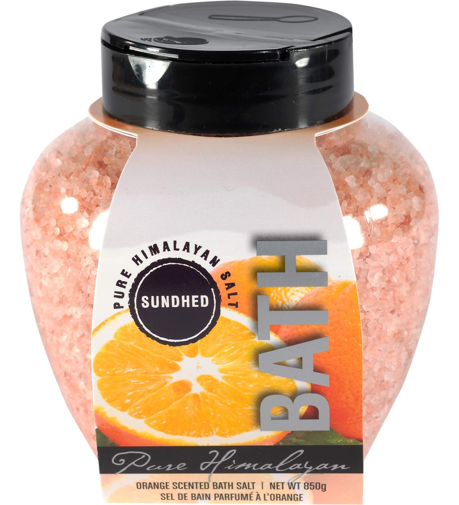 Sundhed Himalayan Bath Salt with Orange - 850G | Premium Natural Bath Soak for Relaxation & Rejuvenation - Shop Internationally - Buy Online on GoSupps.com